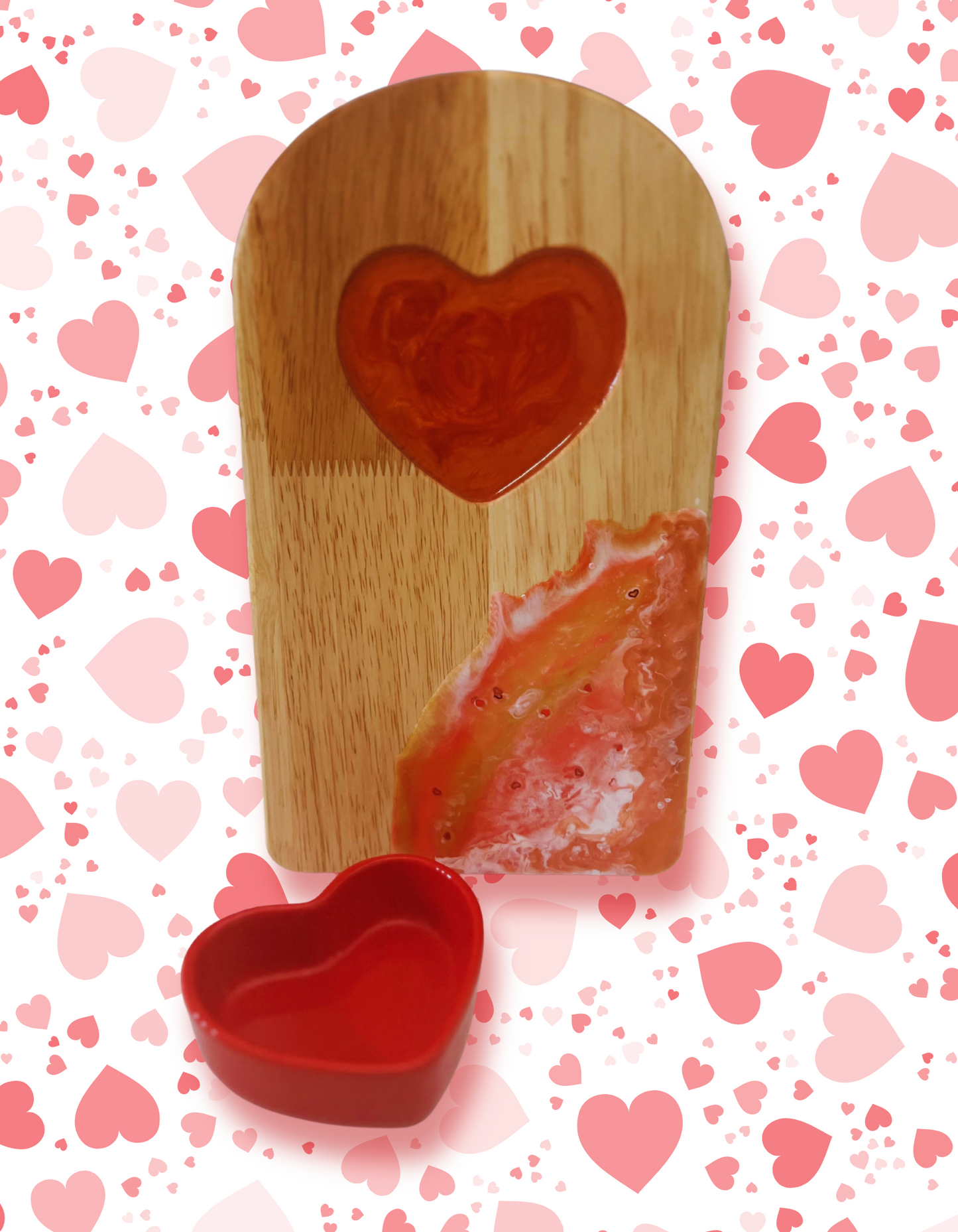 Valentine's Day Charcuterie Board Set with heart shaped serving bowl