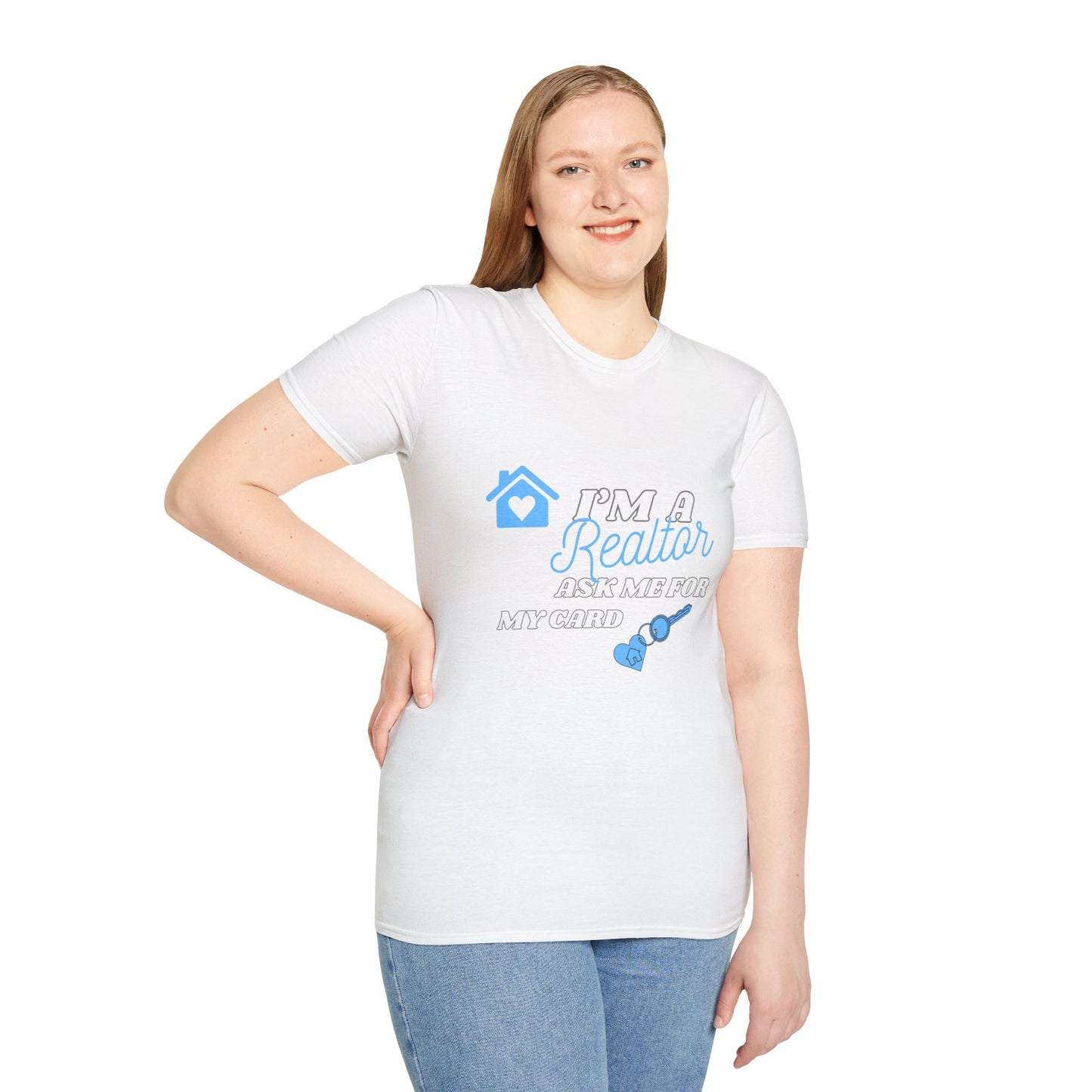 Realtor T-Shirt - Ask me for my card ( light blue)