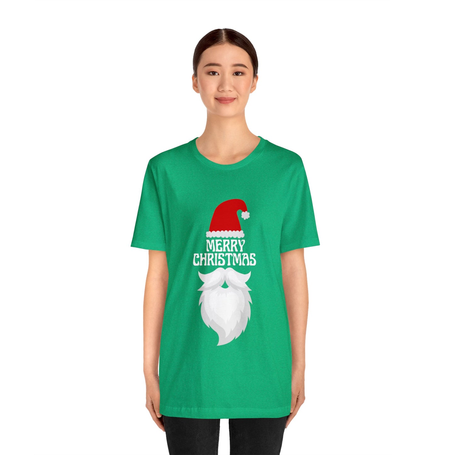 Merry Christmas Bearded Santa Unisex Jersey Short Sleeve Tee