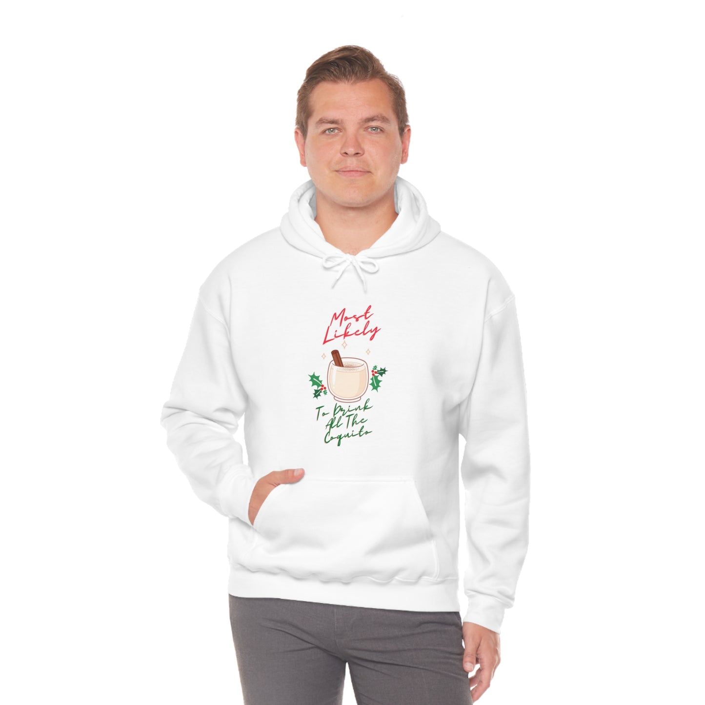 Most Likely To Drink All The Coquito - Unisex Heavy Blend Hooded Sweatshirt
