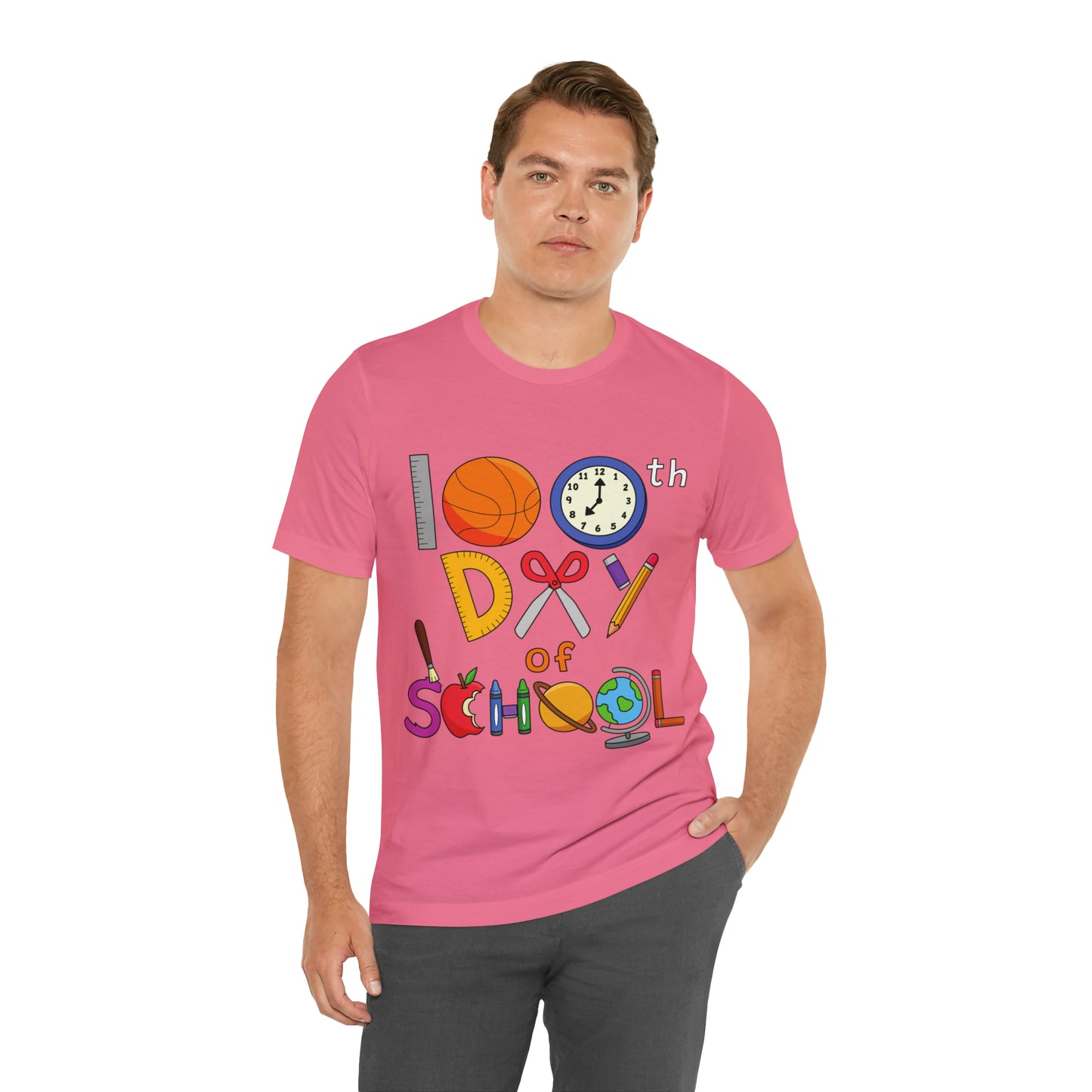 100th Day of School Teacher T- Shirt - Unisex Jersey Short Sleeve Tee