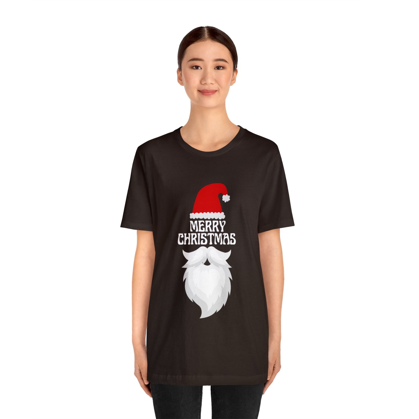 Merry Christmas Bearded Santa Unisex Jersey Short Sleeve Tee