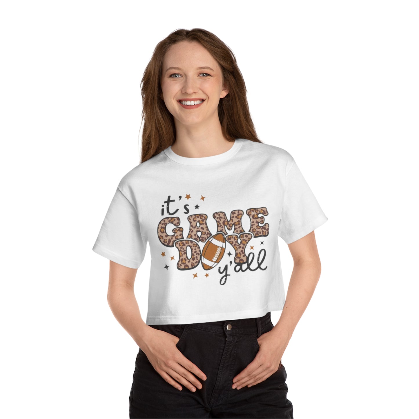Its Game Day Y'all Football Champion Women's Heritage Cropped T-Shirt