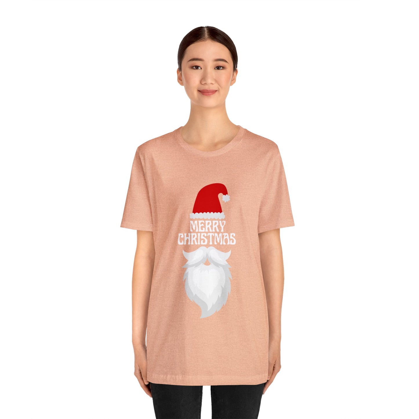 Merry Christmas Bearded Santa Unisex Jersey Short Sleeve Tee