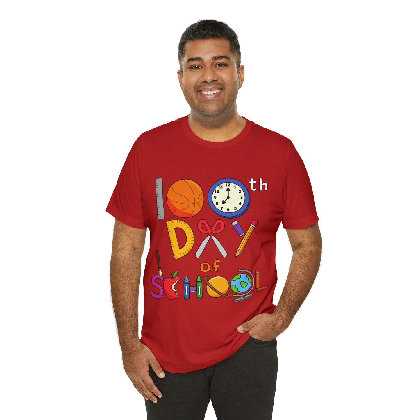 100th Day of School Teacher T- Shirt - Unisex Jersey Short Sleeve Tee