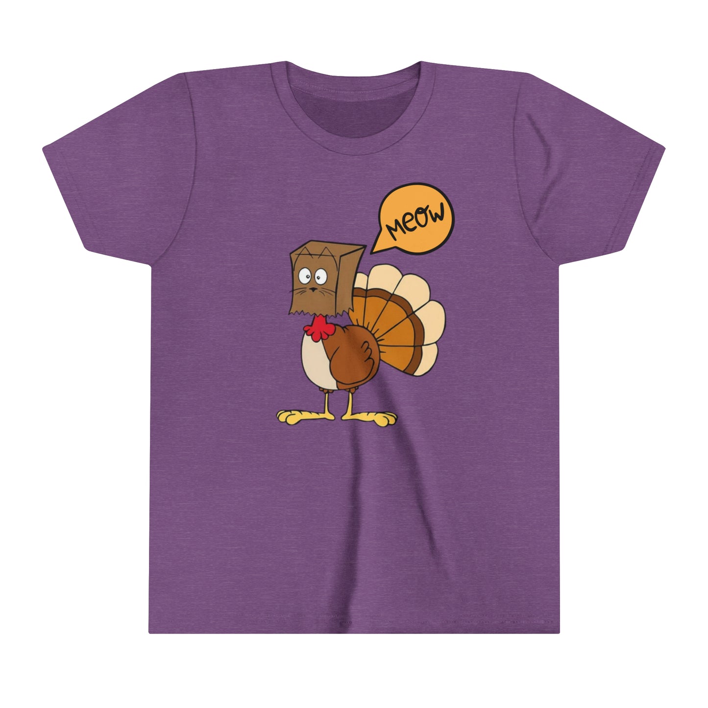 Thanksgiving Funny Turkey Meowing Youth Short Sleeve Tee