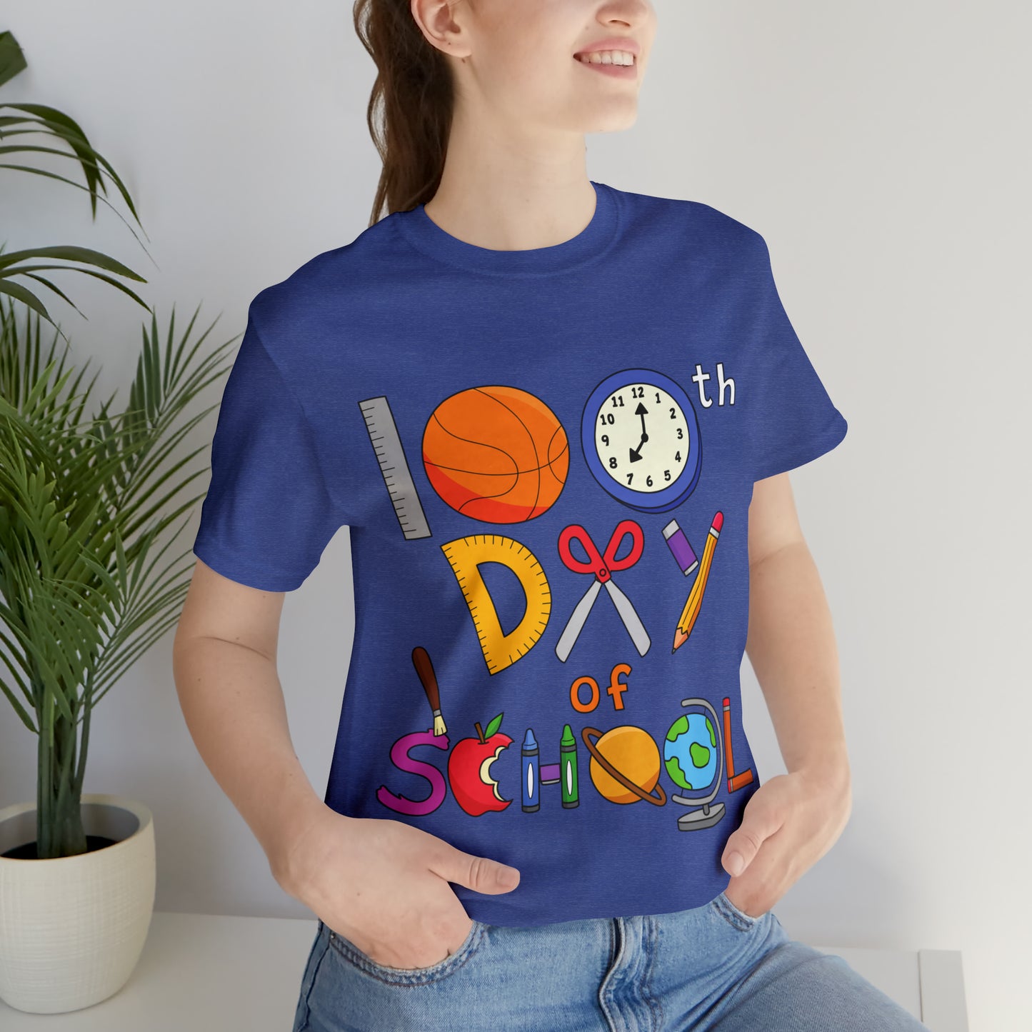100th Day of School Teacher T- Shirt - Unisex Jersey Short Sleeve Tee