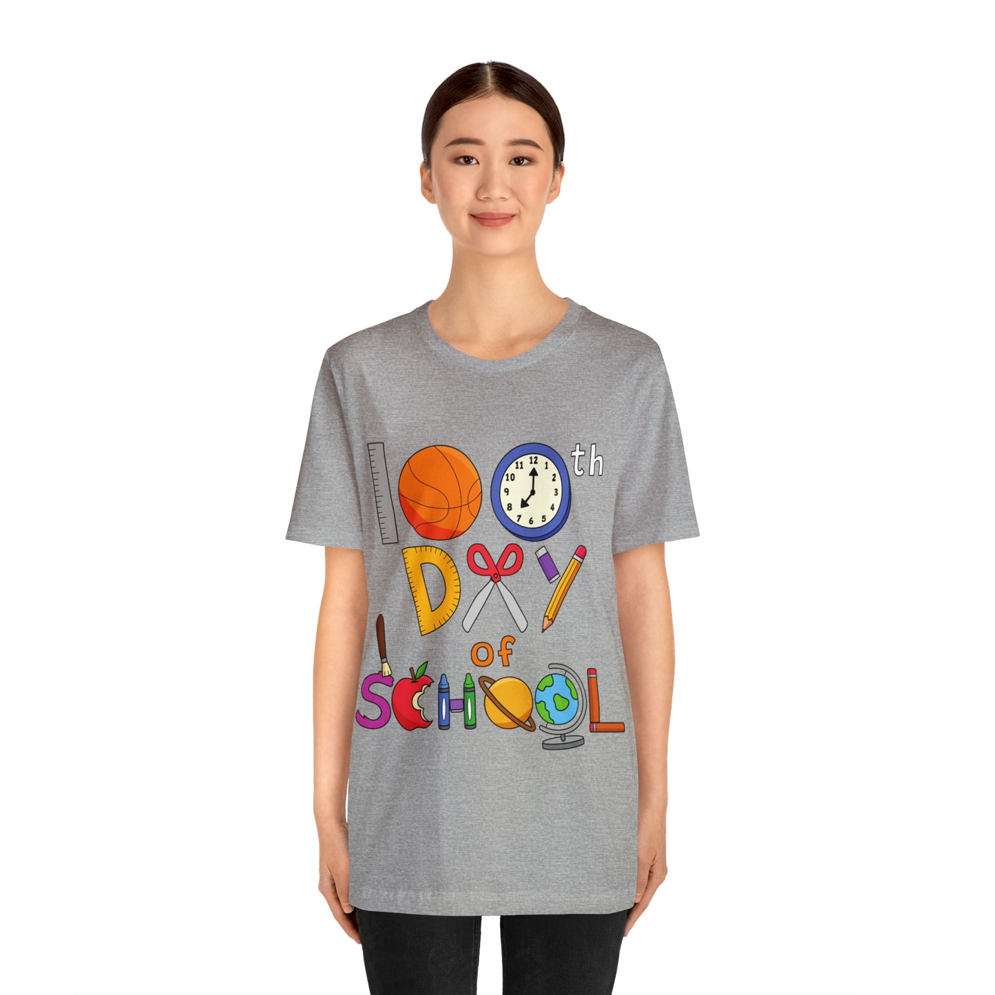 100th Day of School Teacher T- Shirt - Unisex Jersey Short Sleeve Tee