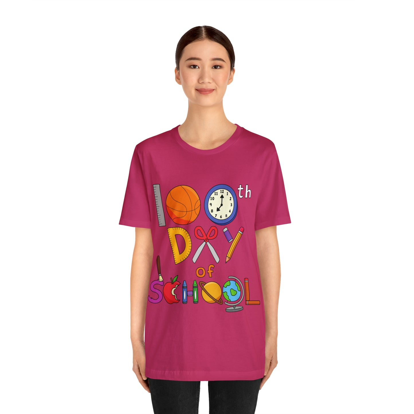 100th Day of School Teacher T- Shirt - Unisex Jersey Short Sleeve Tee