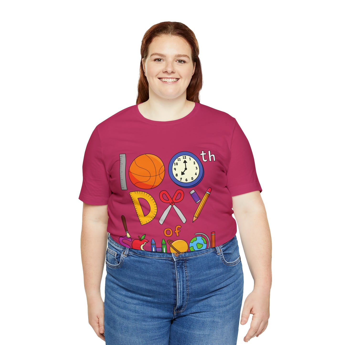 100th Day of School Teacher T- Shirt - Unisex Jersey Short Sleeve Tee