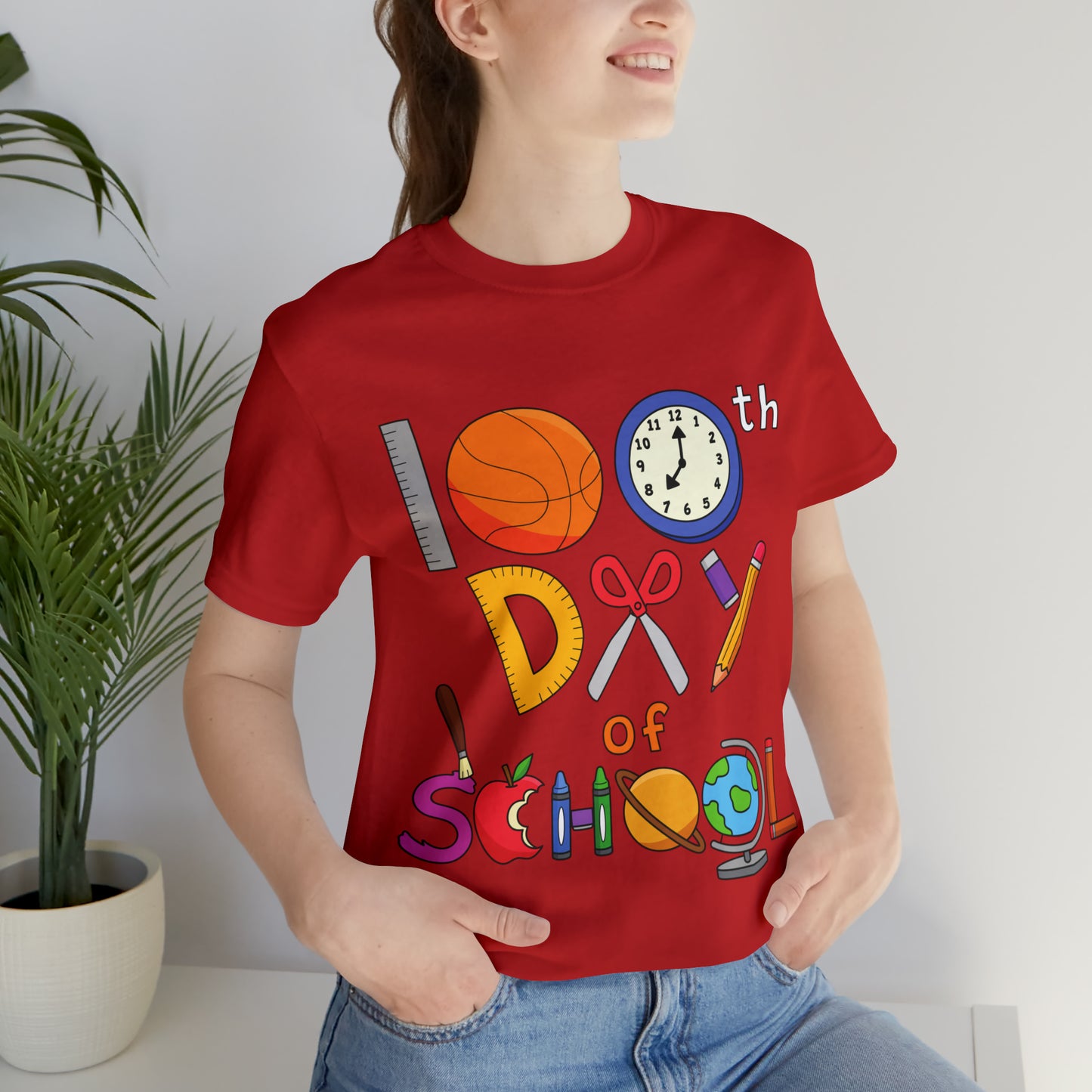 100th Day of School Teacher T- Shirt - Unisex Jersey Short Sleeve Tee