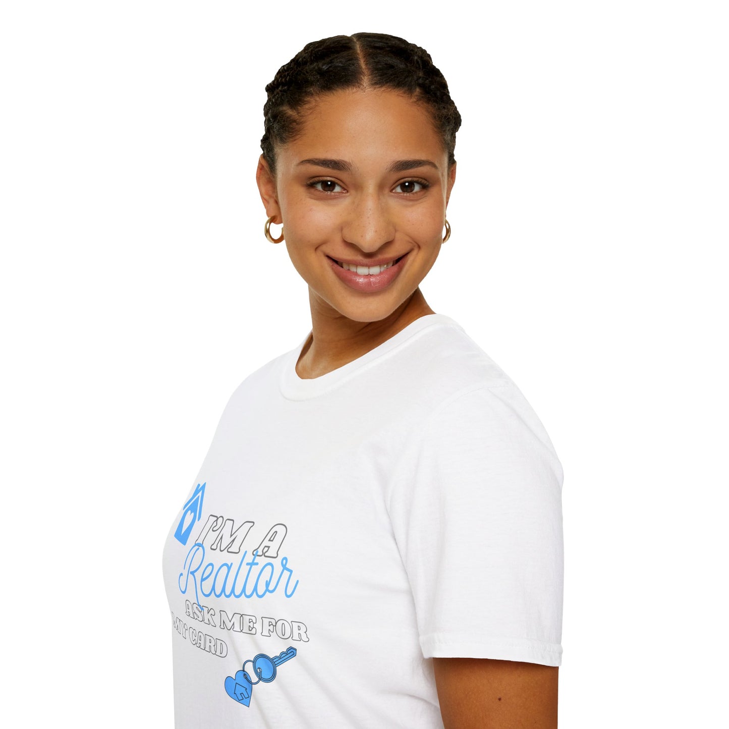 Realtor T-Shirt - Ask me for my card ( light blue)