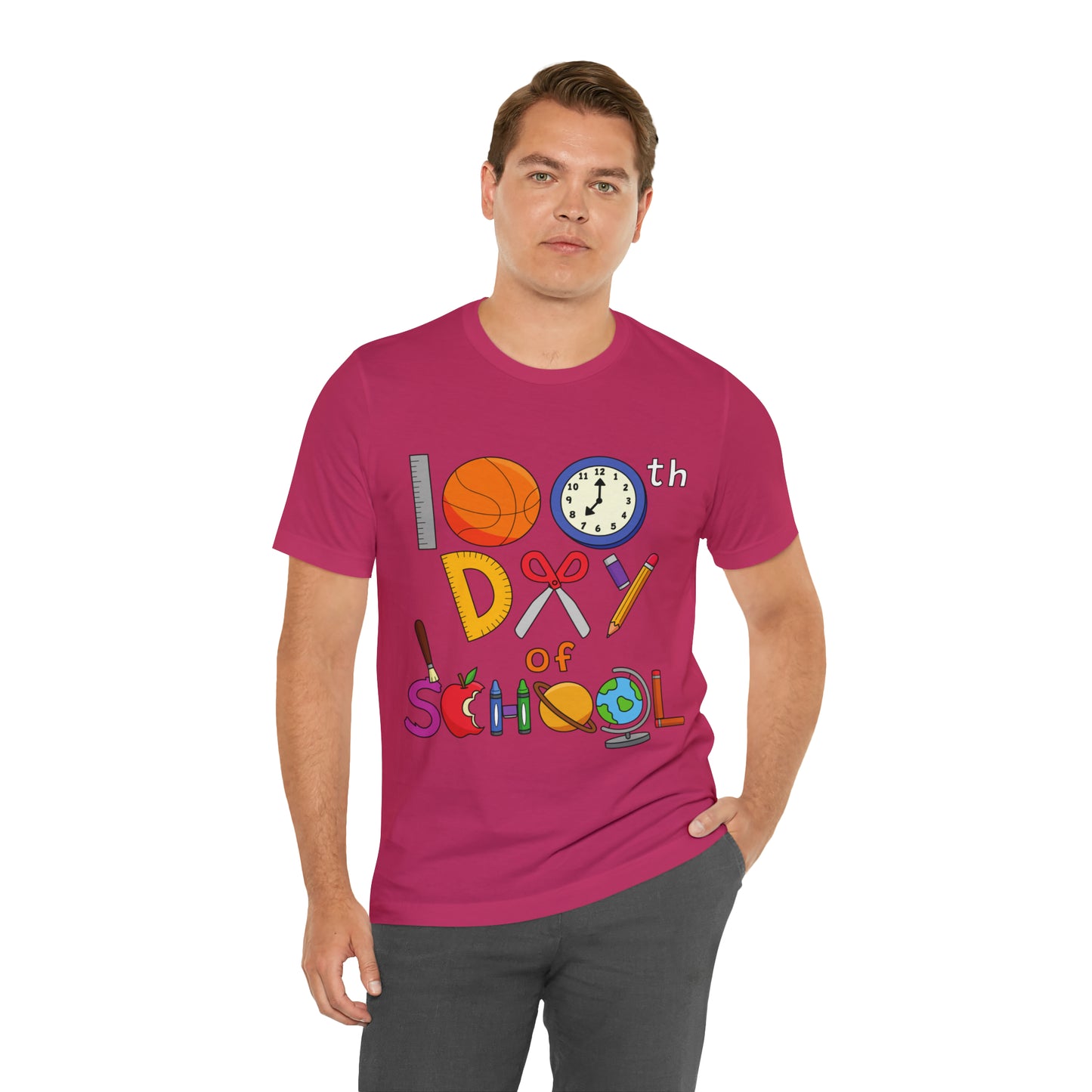 100th Day of School Teacher T- Shirt - Unisex Jersey Short Sleeve Tee
