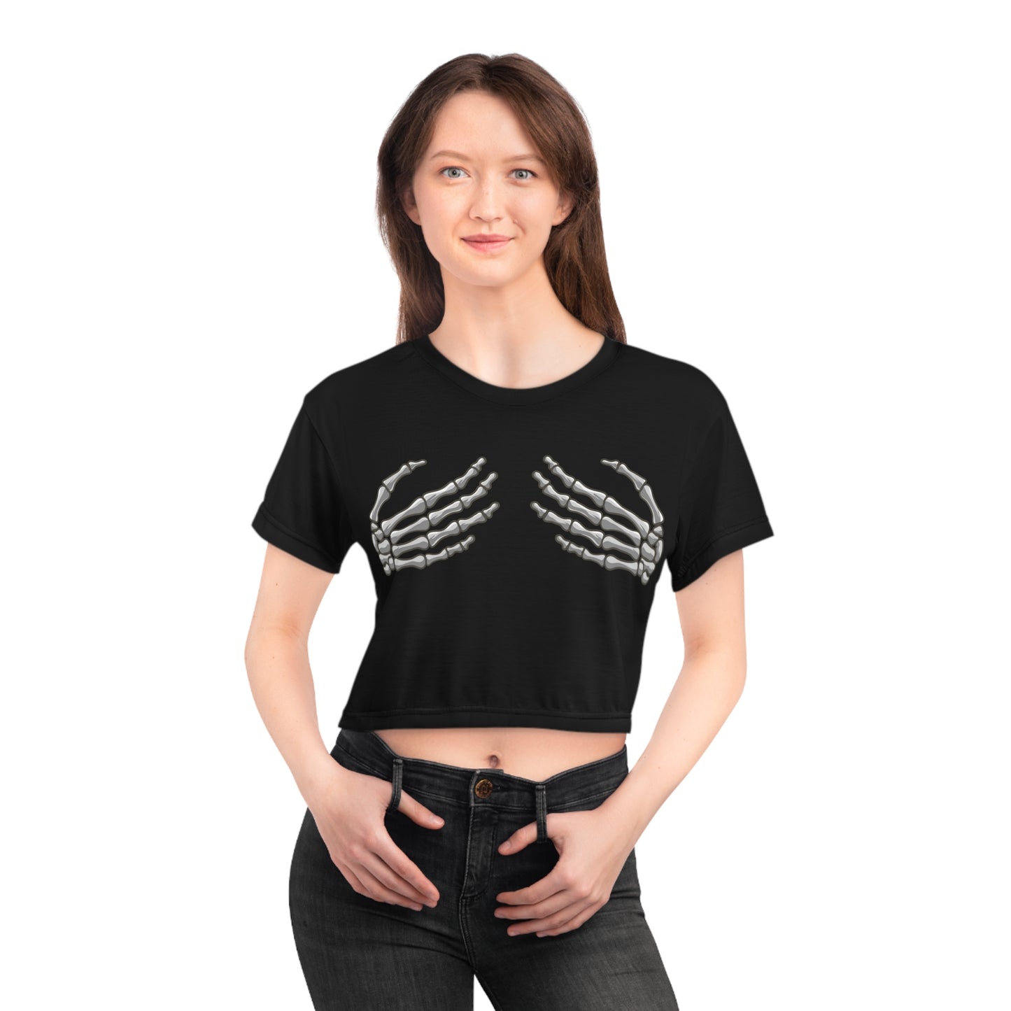 Naughty Skeleton Hands Cropped T