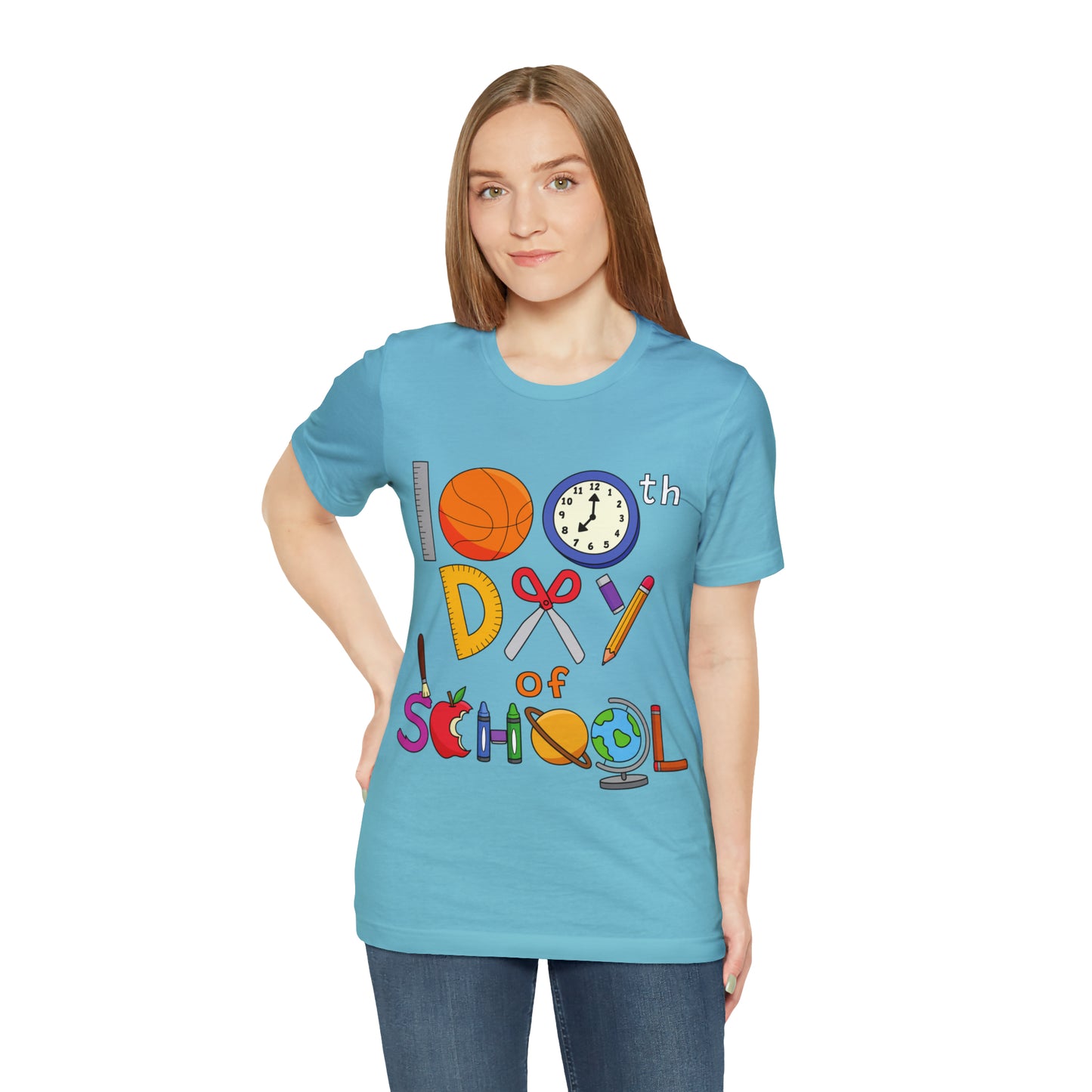 100th Day of School Teacher T- Shirt - Unisex Jersey Short Sleeve Tee