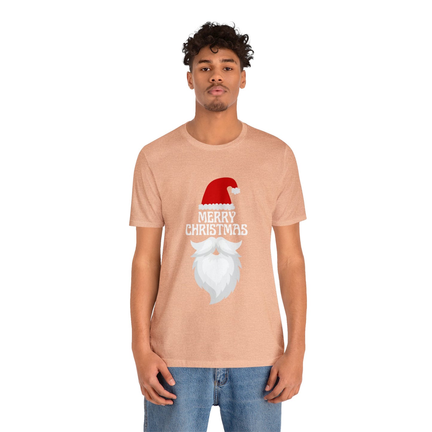 Merry Christmas Bearded Santa Unisex Jersey Short Sleeve Tee