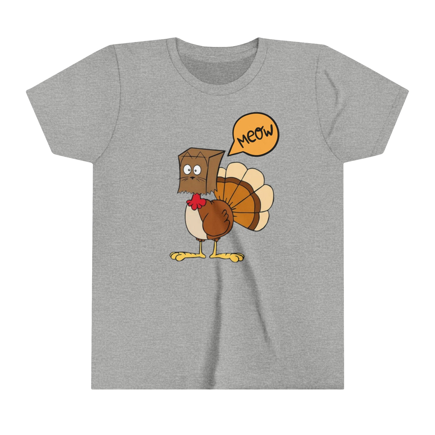 Thanksgiving Funny Turkey Meowing Youth Short Sleeve Tee