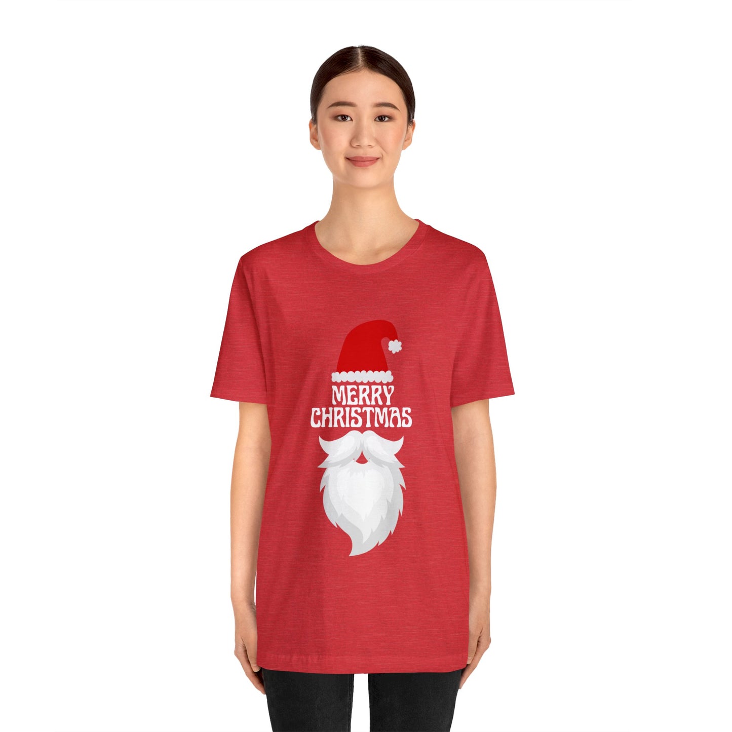 Merry Christmas Bearded Santa Unisex Jersey Short Sleeve Tee