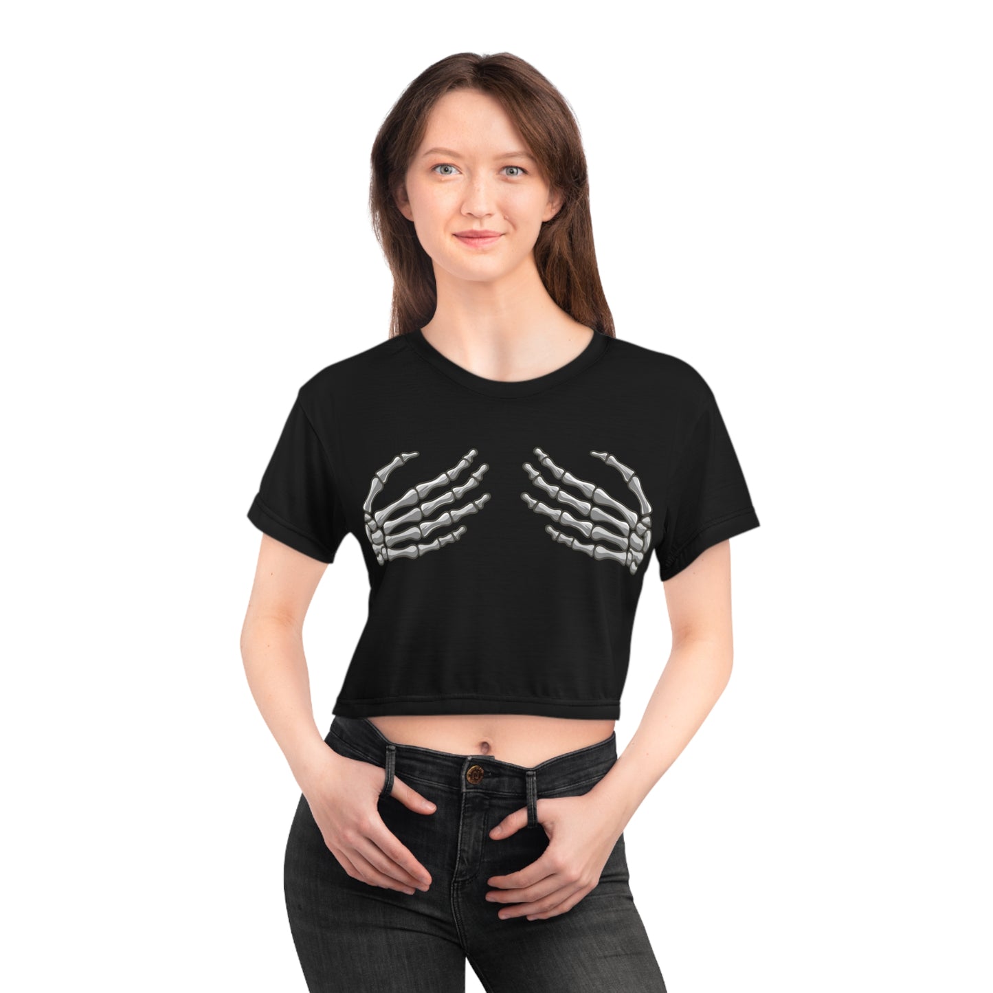 Naughty Skeleton Hands Cropped T