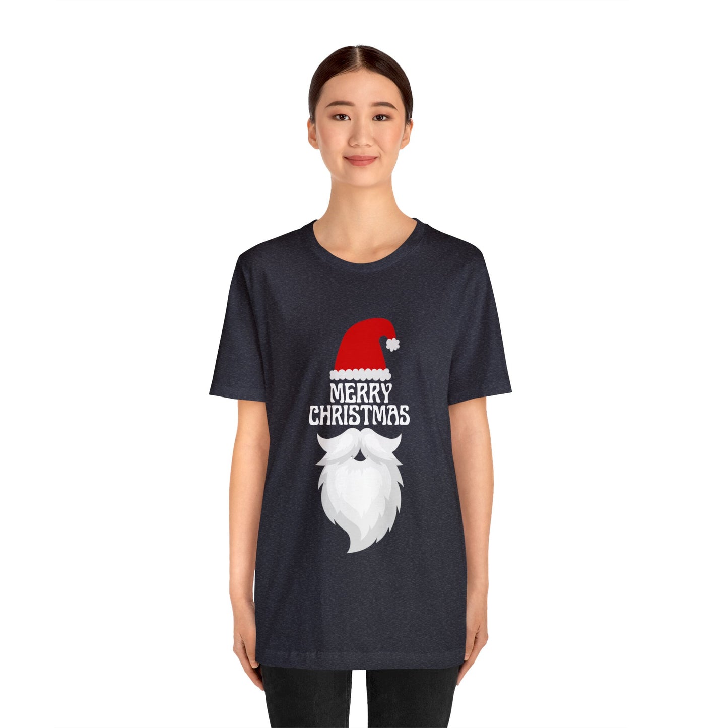 Merry Christmas Bearded Santa Unisex Jersey Short Sleeve Tee