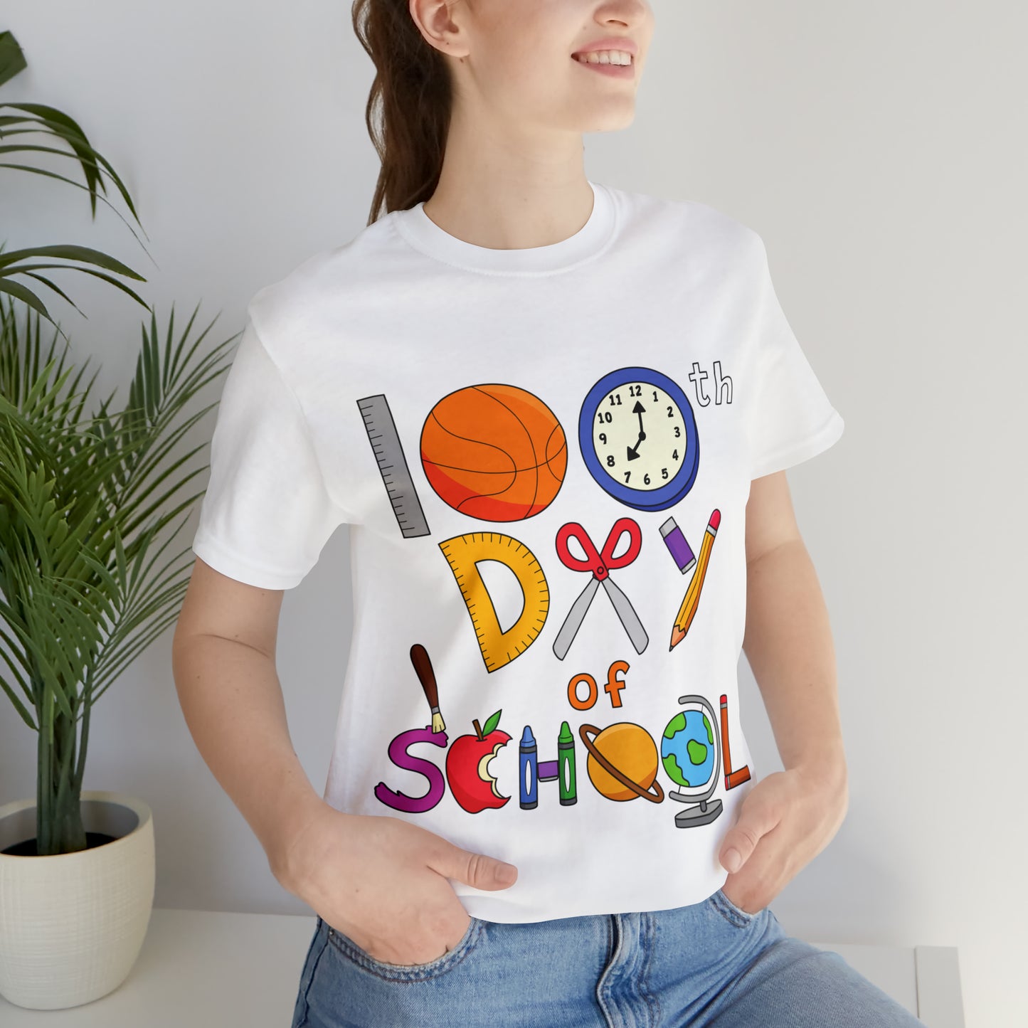 100th Day of School Teacher T- Shirt - Unisex Jersey Short Sleeve Tee