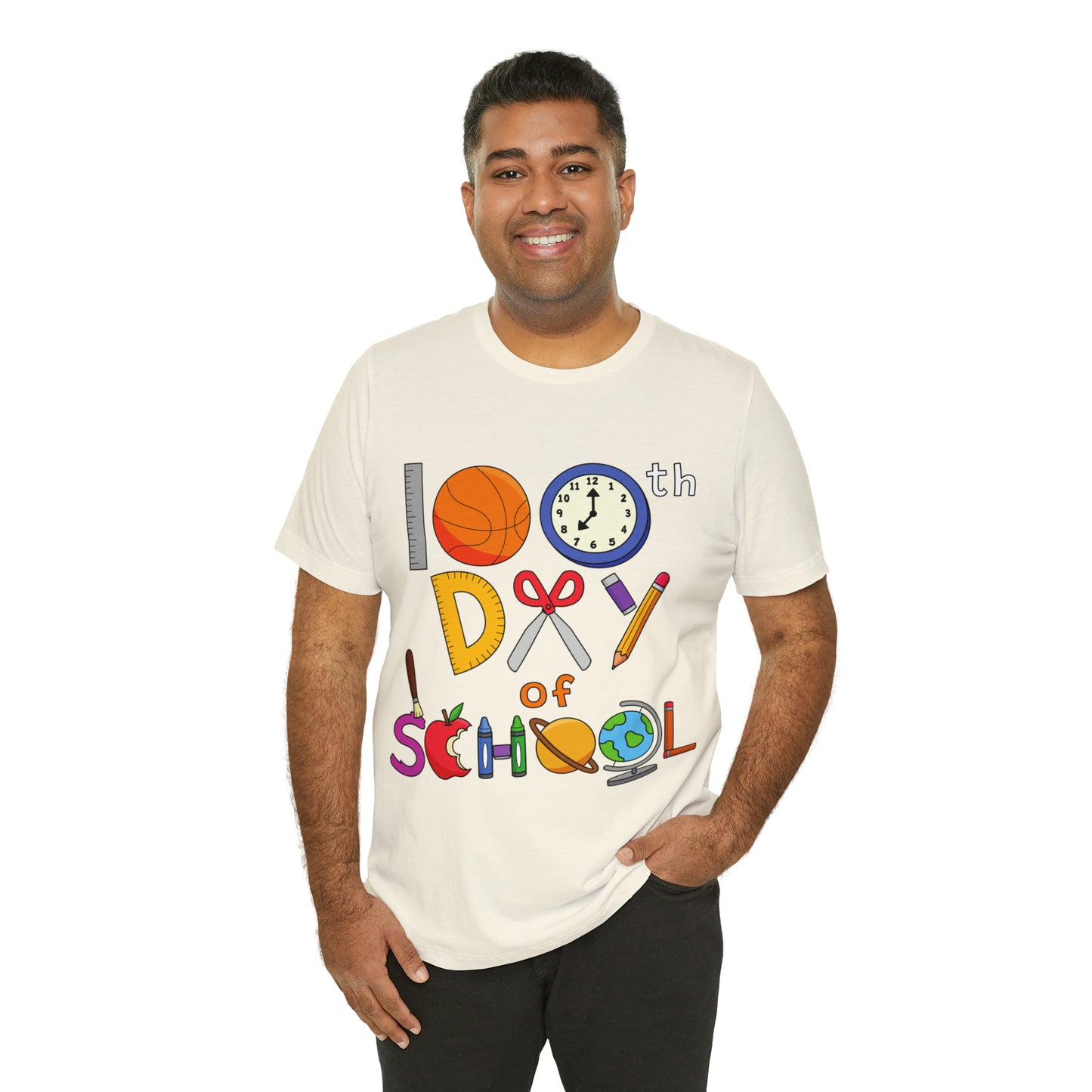 100th Day of School Teacher T- Shirt - Unisex Jersey Short Sleeve Tee