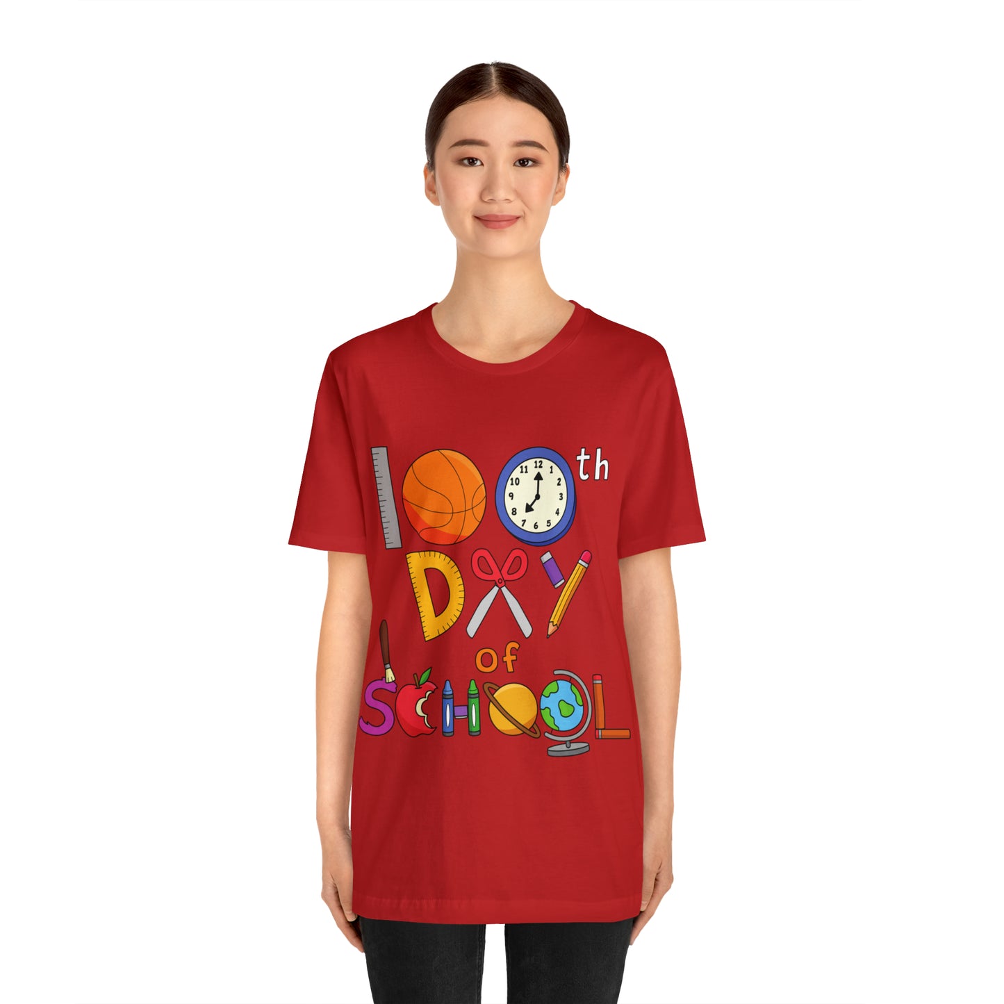100th Day of School Teacher T- Shirt - Unisex Jersey Short Sleeve Tee