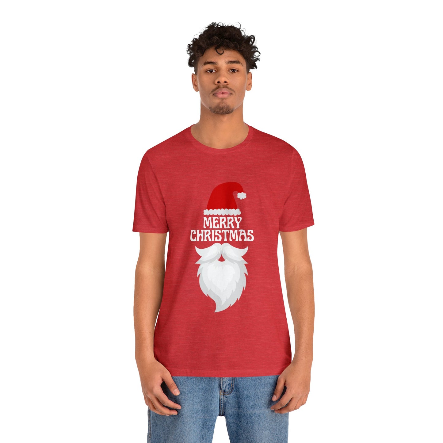 Merry Christmas Bearded Santa Unisex Jersey Short Sleeve Tee