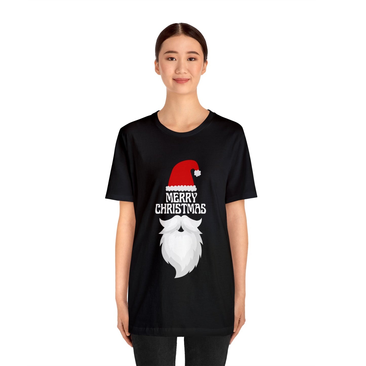 Merry Christmas Bearded Santa Unisex Jersey Short Sleeve Tee