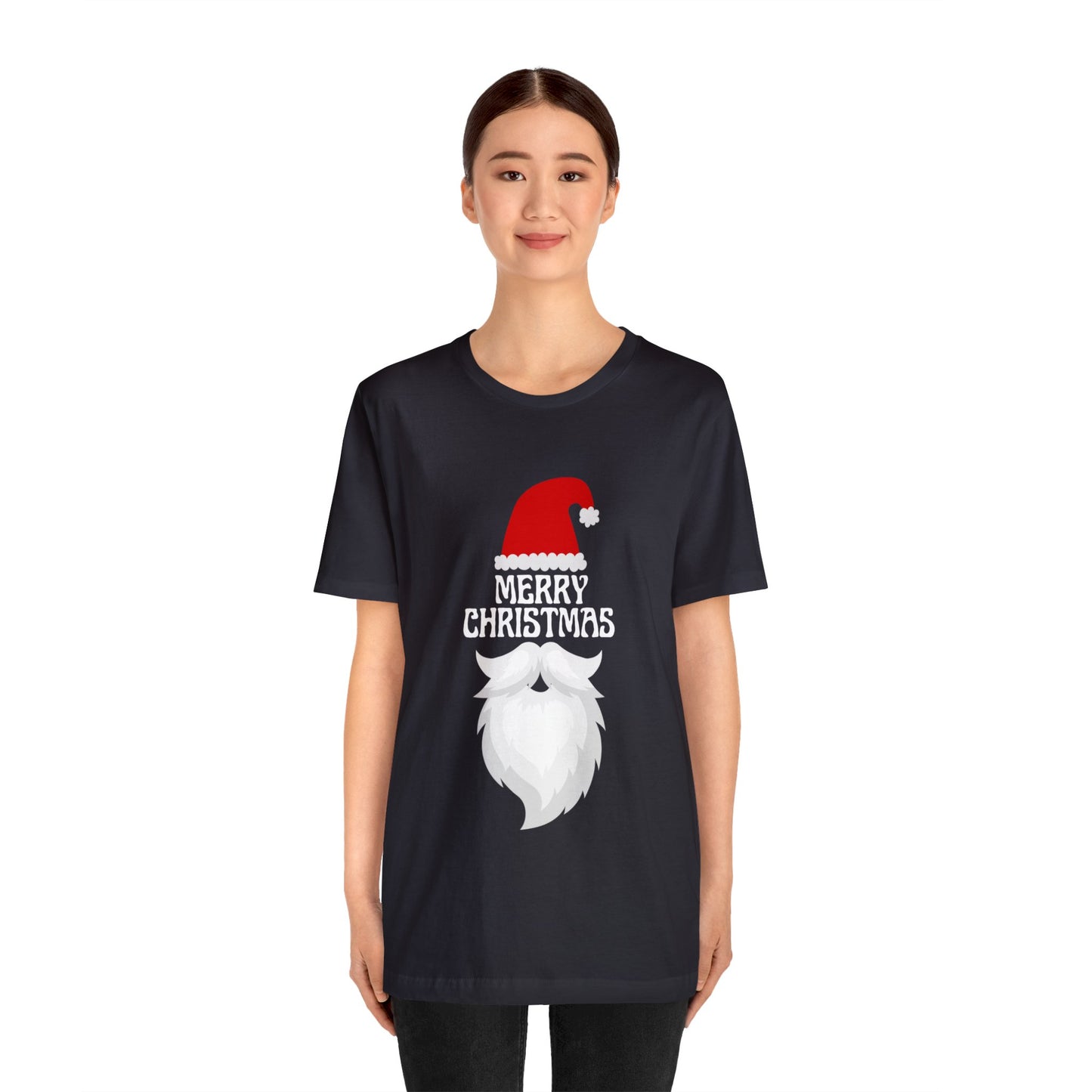 Merry Christmas Bearded Santa Unisex Jersey Short Sleeve Tee