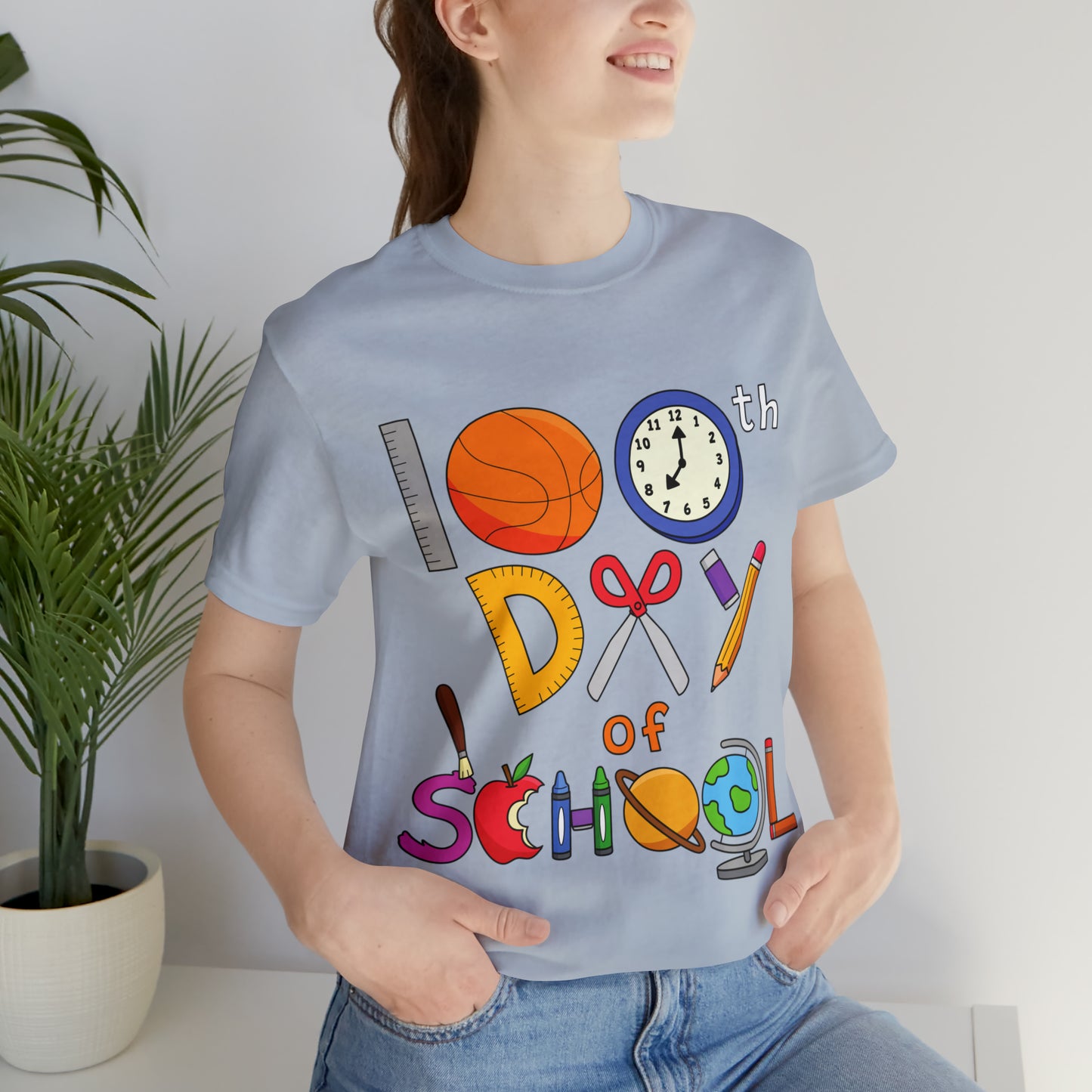 100th Day of School Teacher T- Shirt - Unisex Jersey Short Sleeve Tee