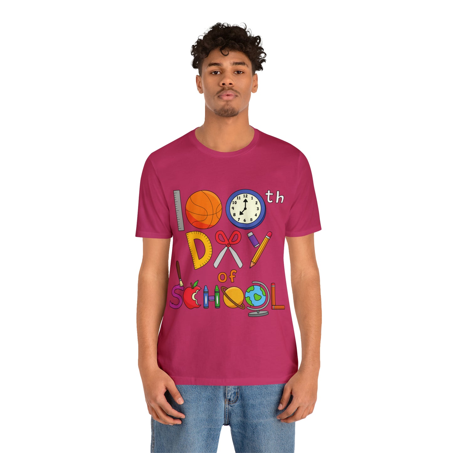 100th Day of School Teacher T- Shirt - Unisex Jersey Short Sleeve Tee