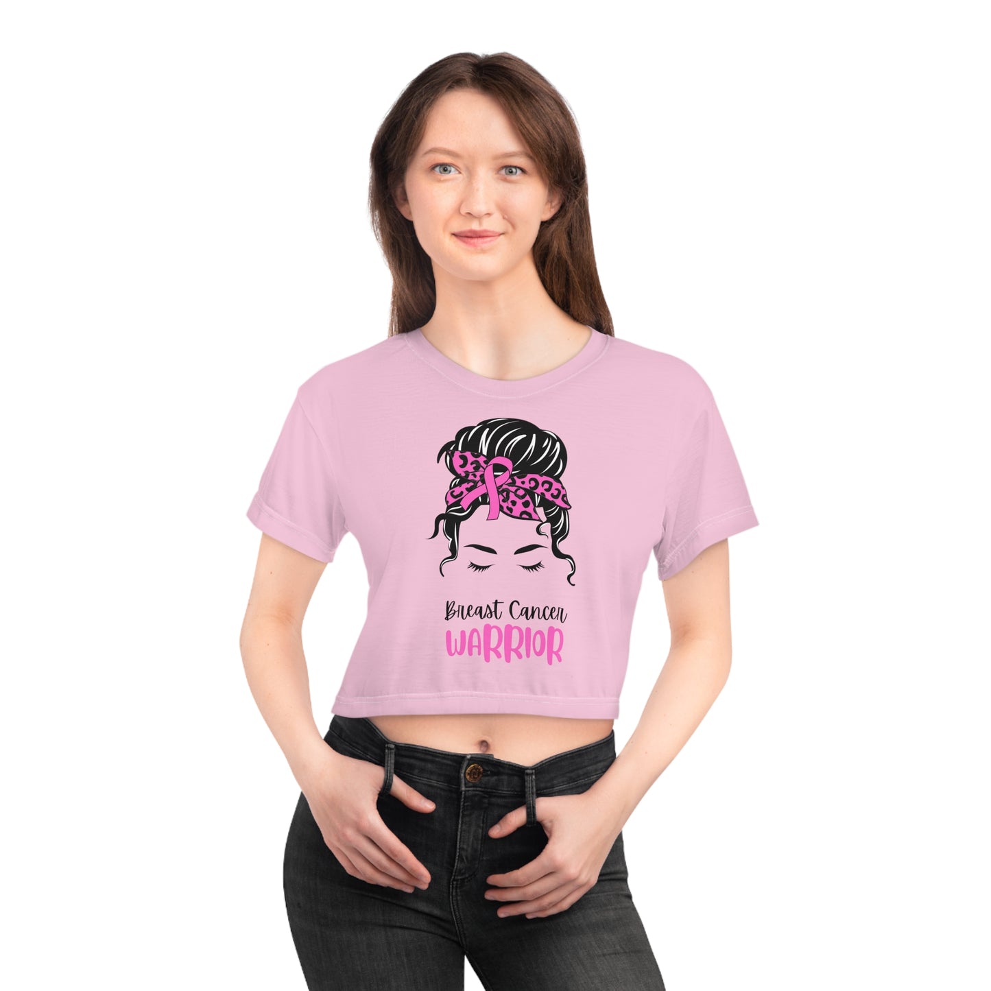Breast Cancer Warrior Cropped T