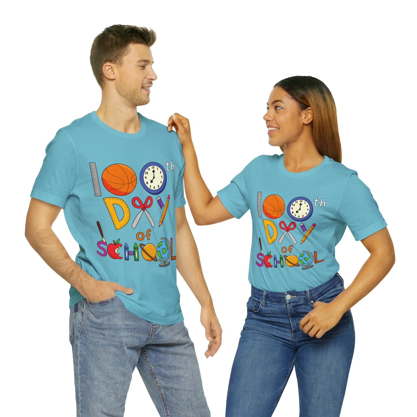 100th Day of School Teacher T- Shirt - Unisex Jersey Short Sleeve Tee