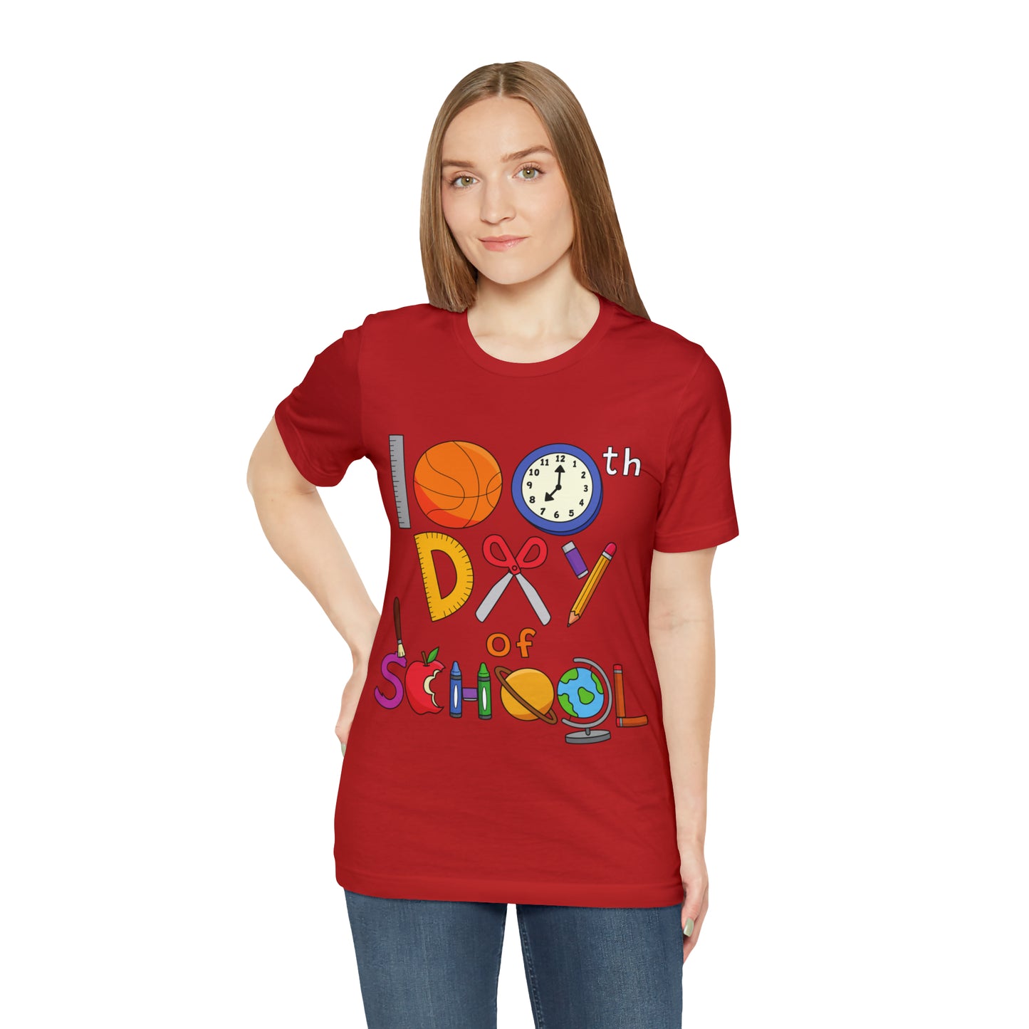 100th Day of School Teacher T- Shirt - Unisex Jersey Short Sleeve Tee