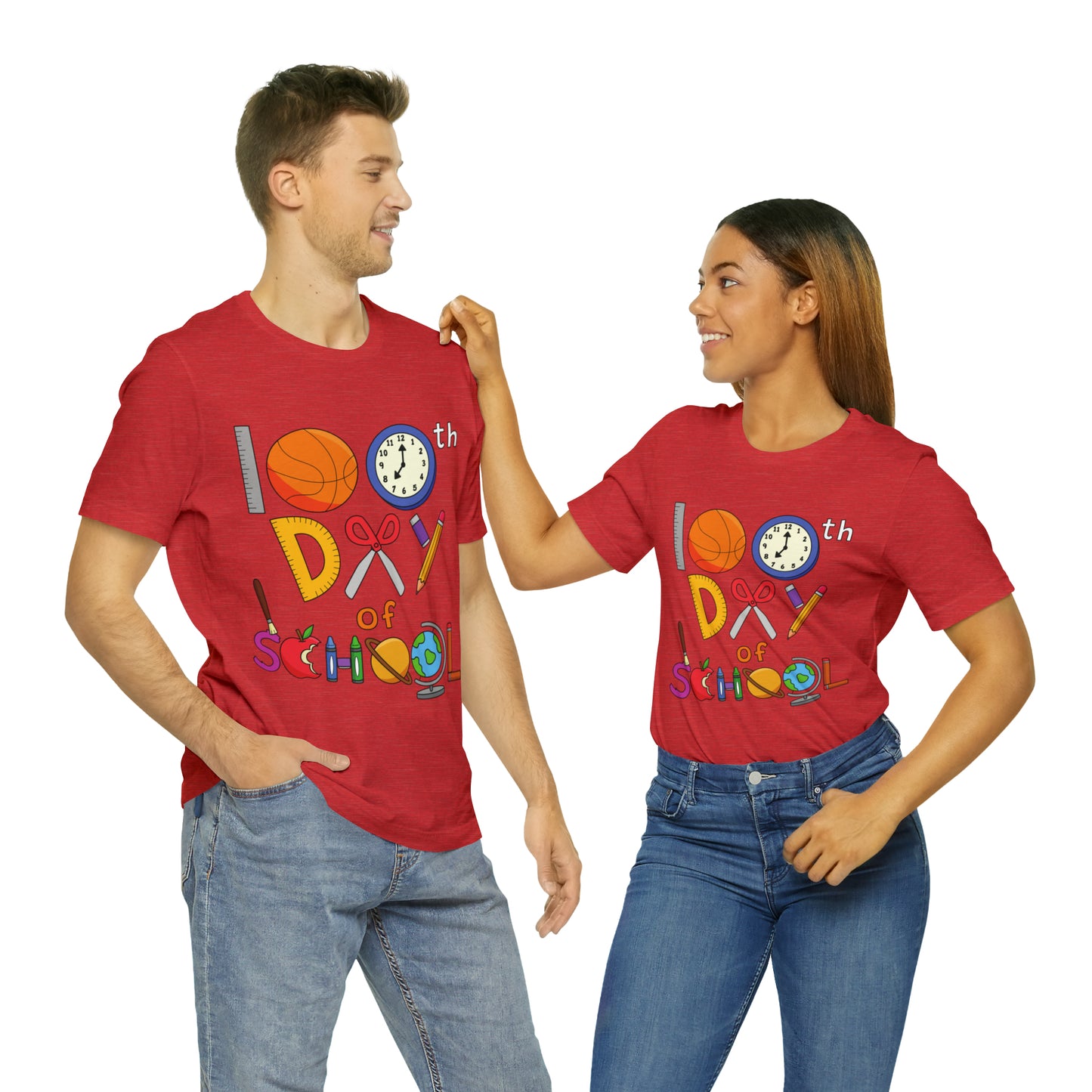 100th Day of School Teacher T- Shirt - Unisex Jersey Short Sleeve Tee