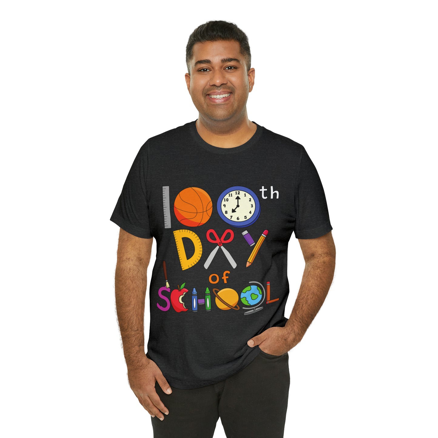 100th Day of School Teacher T- Shirt - Unisex Jersey Short Sleeve Tee