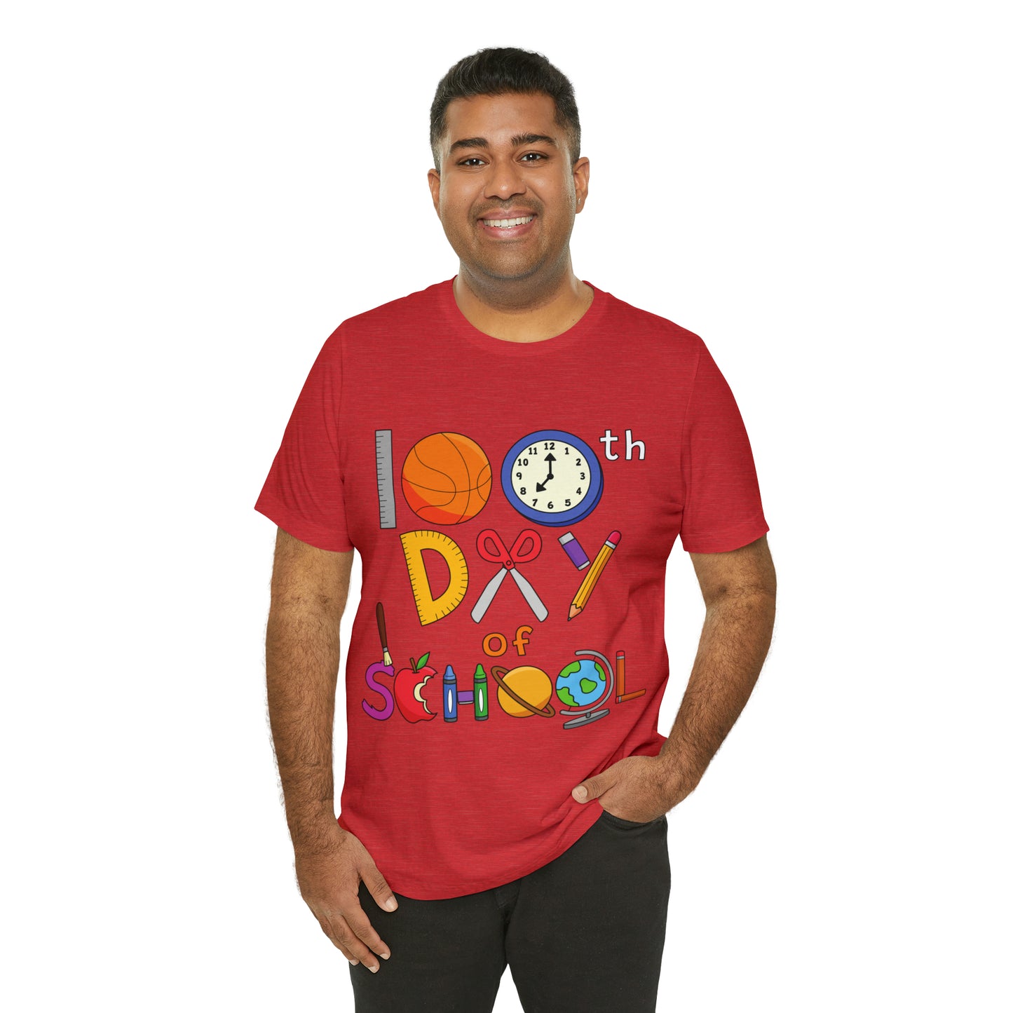 100th Day of School Teacher T- Shirt - Unisex Jersey Short Sleeve Tee