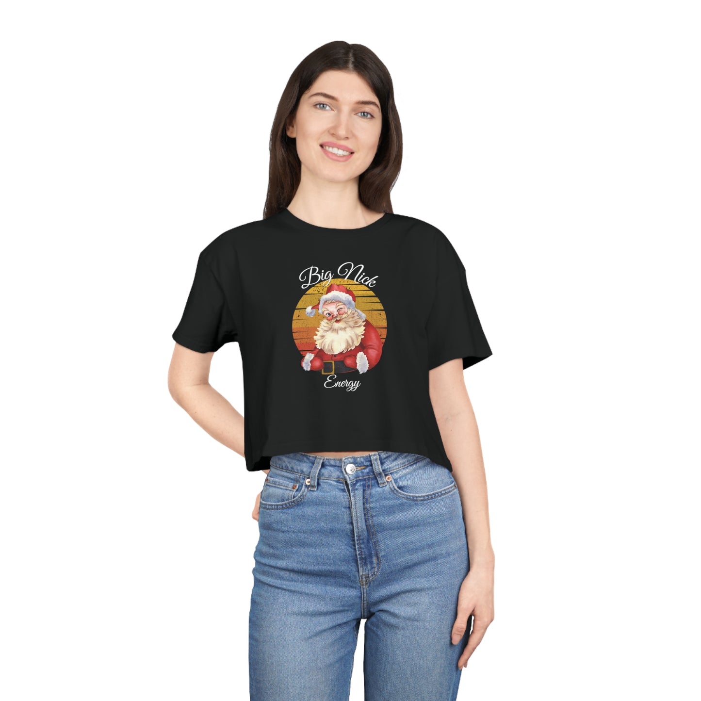 Big Nick Energy Women's Crop Christmas Tee