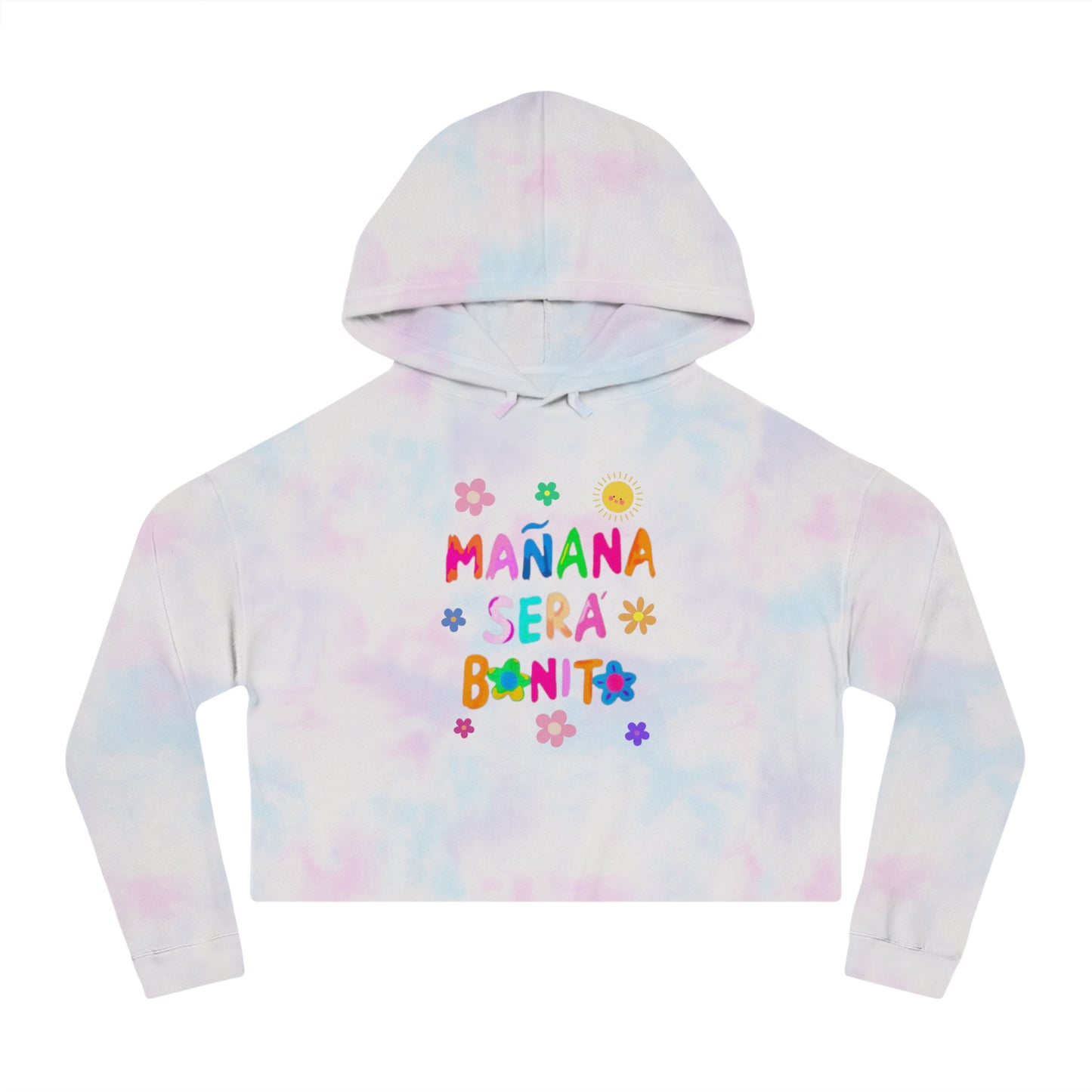 Mañana Sera Bonito - Womens Cropped Hooded Sweatshirt