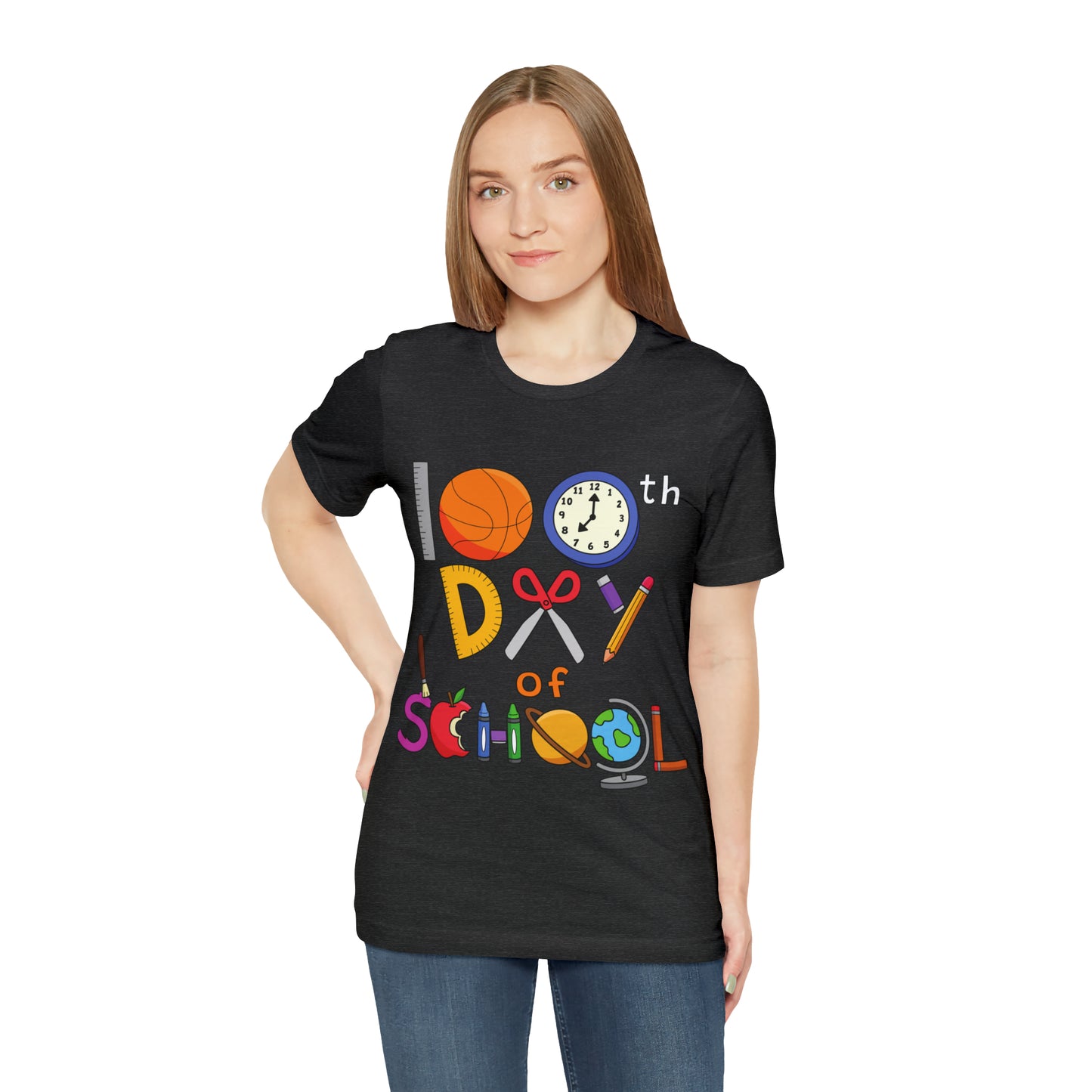 100th Day of School Teacher T- Shirt - Unisex Jersey Short Sleeve Tee