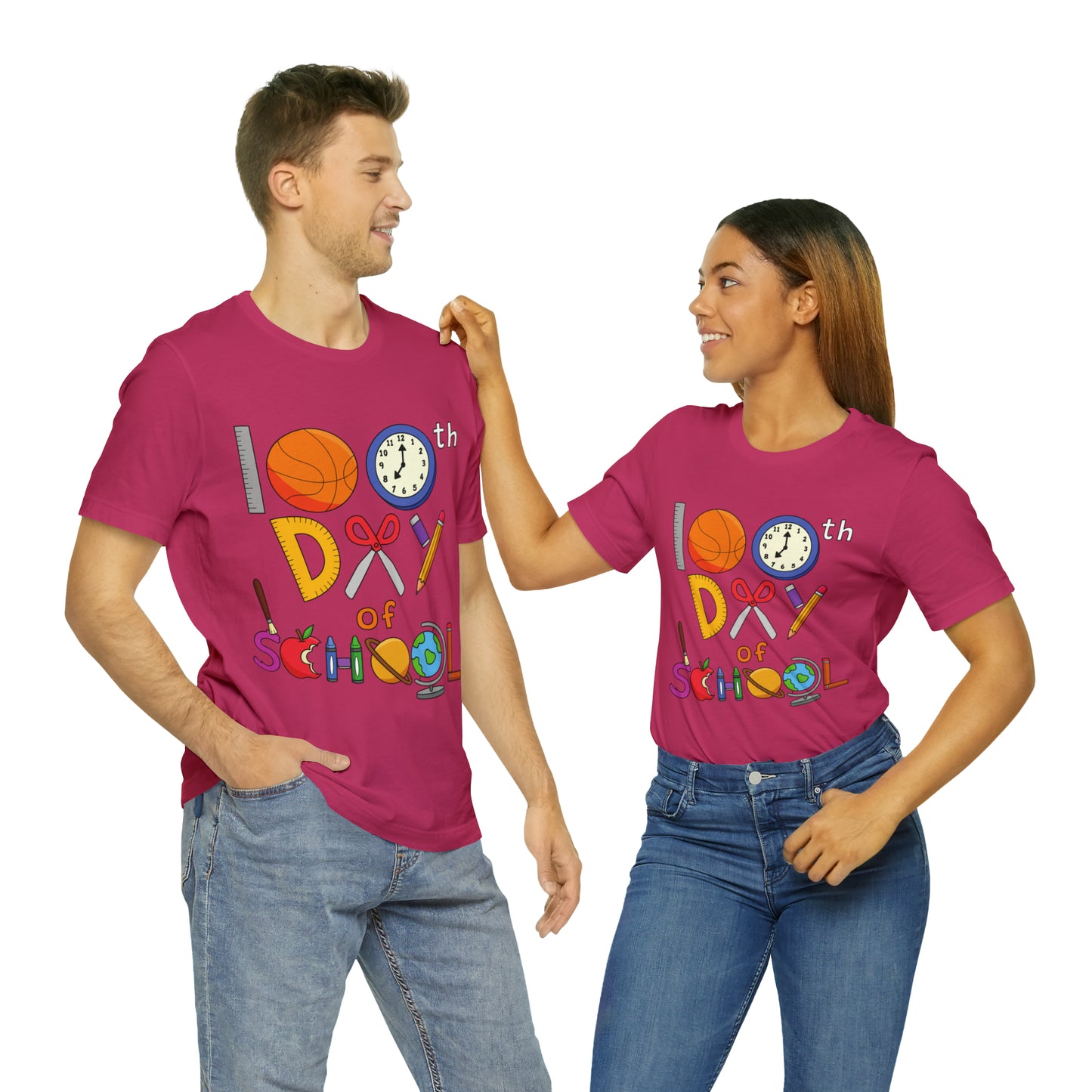 100th Day of School Teacher T- Shirt - Unisex Jersey Short Sleeve Tee