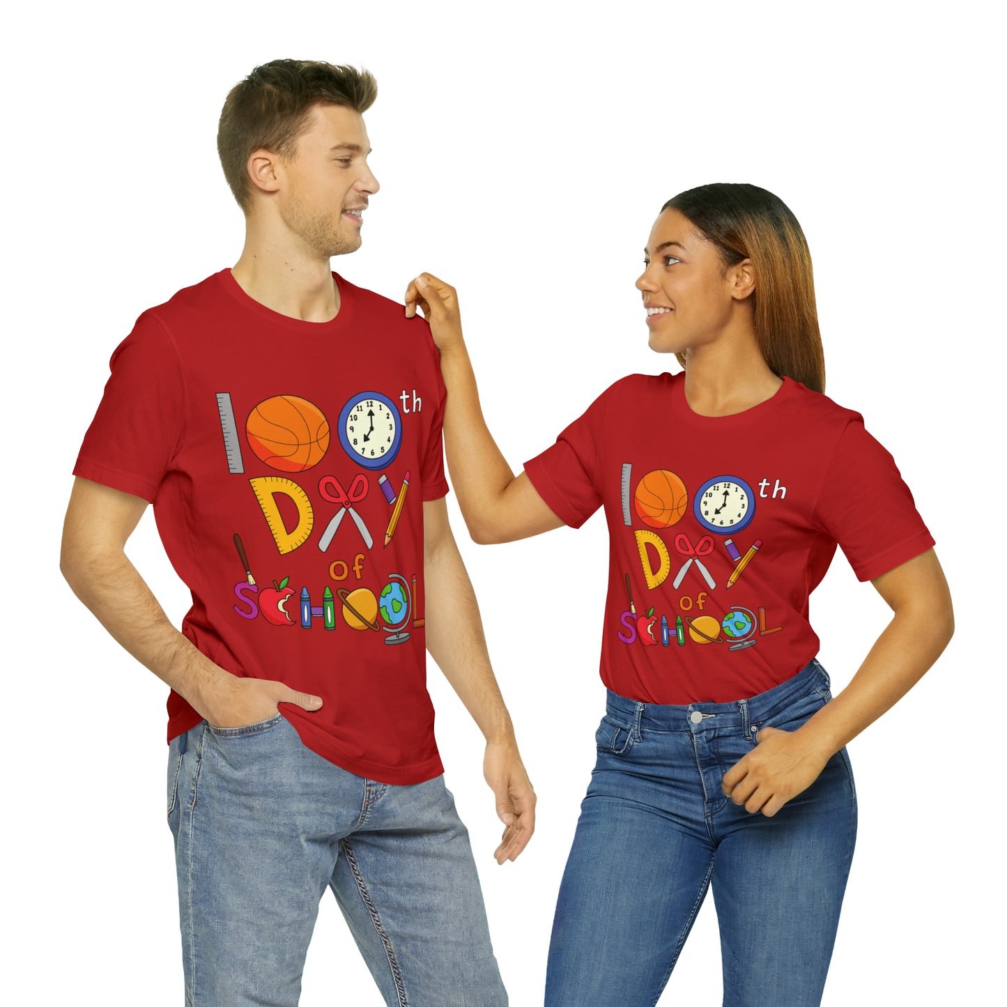 100th Day of School Teacher T- Shirt - Unisex Jersey Short Sleeve Tee