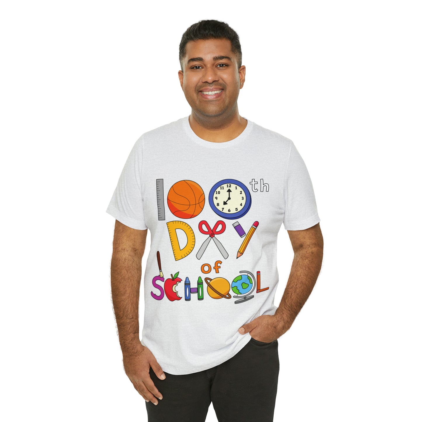 100th Day of School Teacher T- Shirt - Unisex Jersey Short Sleeve Tee