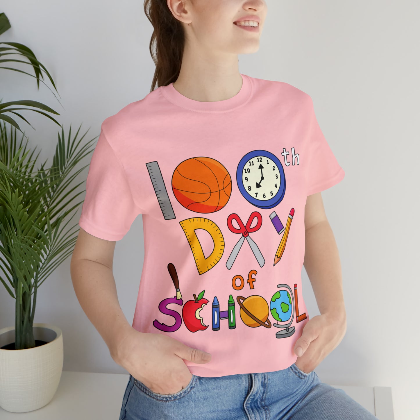 100th Day of School Teacher T- Shirt - Unisex Jersey Short Sleeve Tee