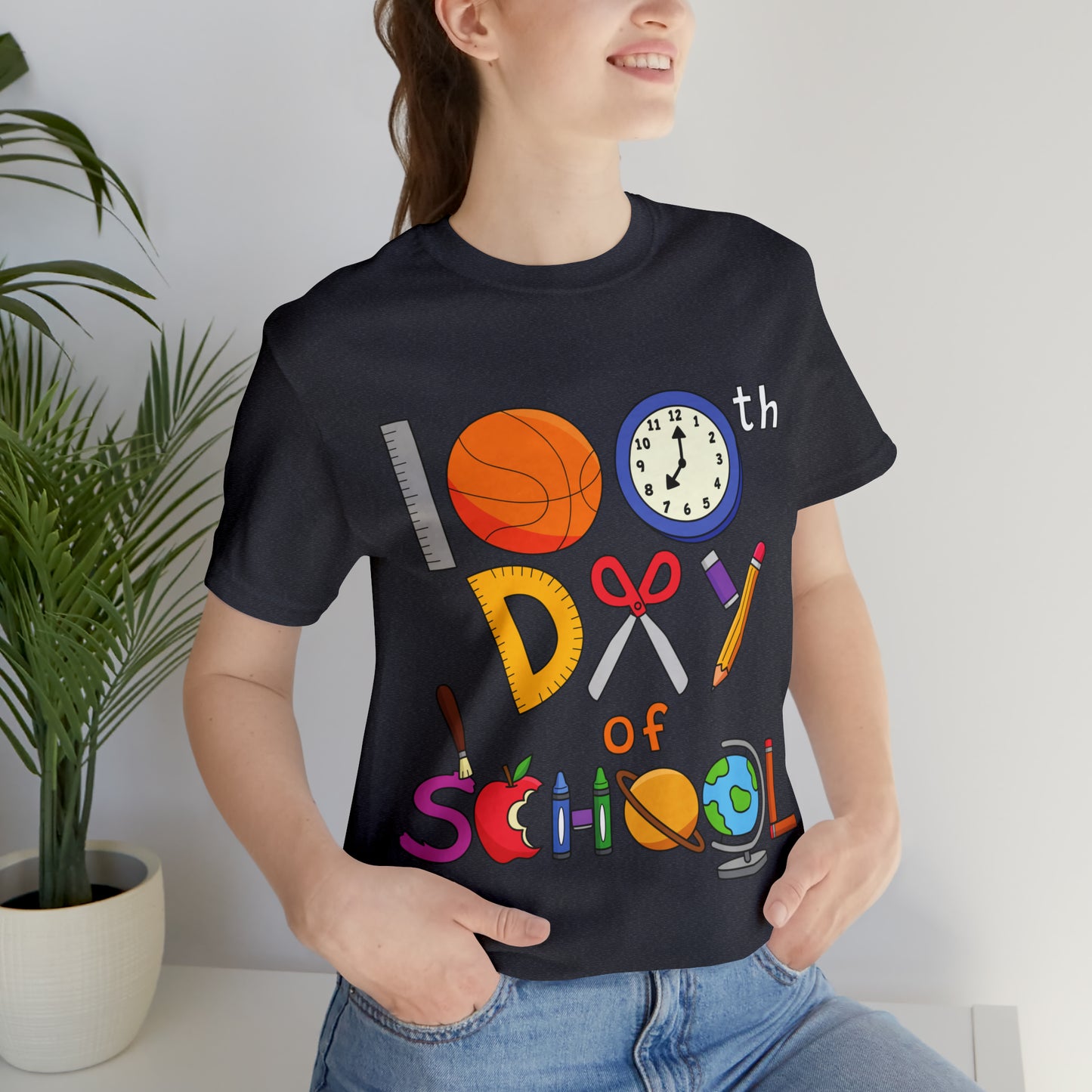 100th Day of School Teacher T- Shirt - Unisex Jersey Short Sleeve Tee
