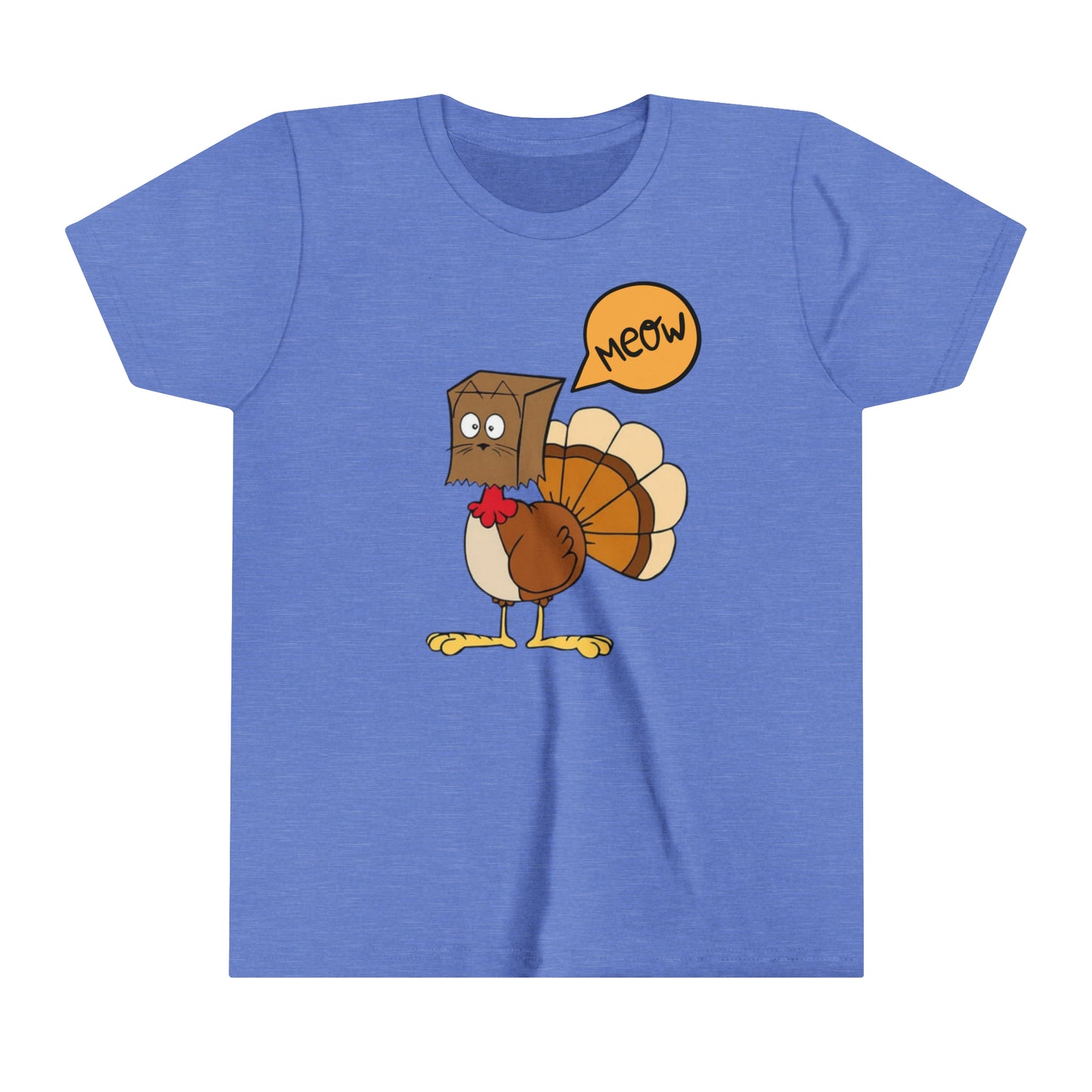 Thanksgiving Funny Turkey Meowing Youth Short Sleeve Tee