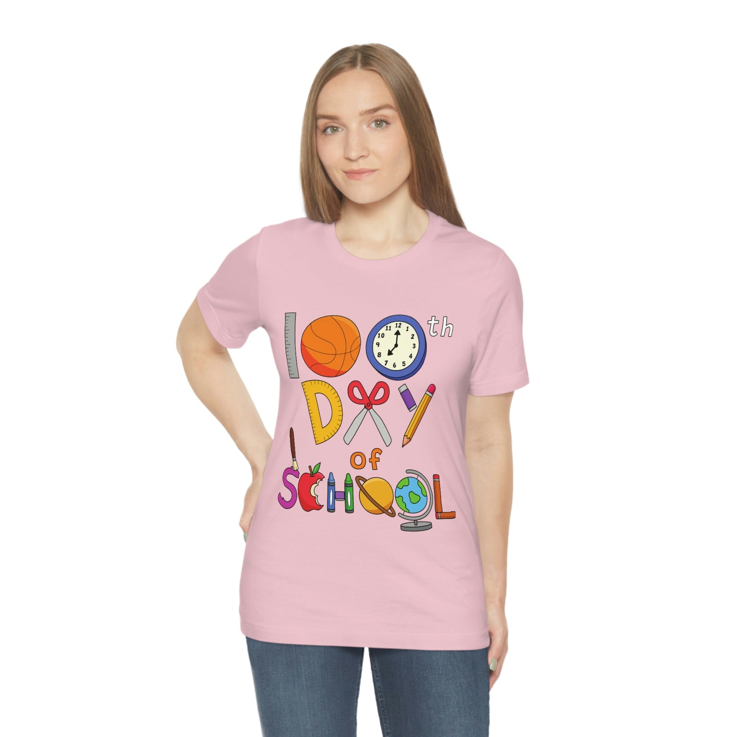 100th Day of School Teacher T- Shirt - Unisex Jersey Short Sleeve Tee