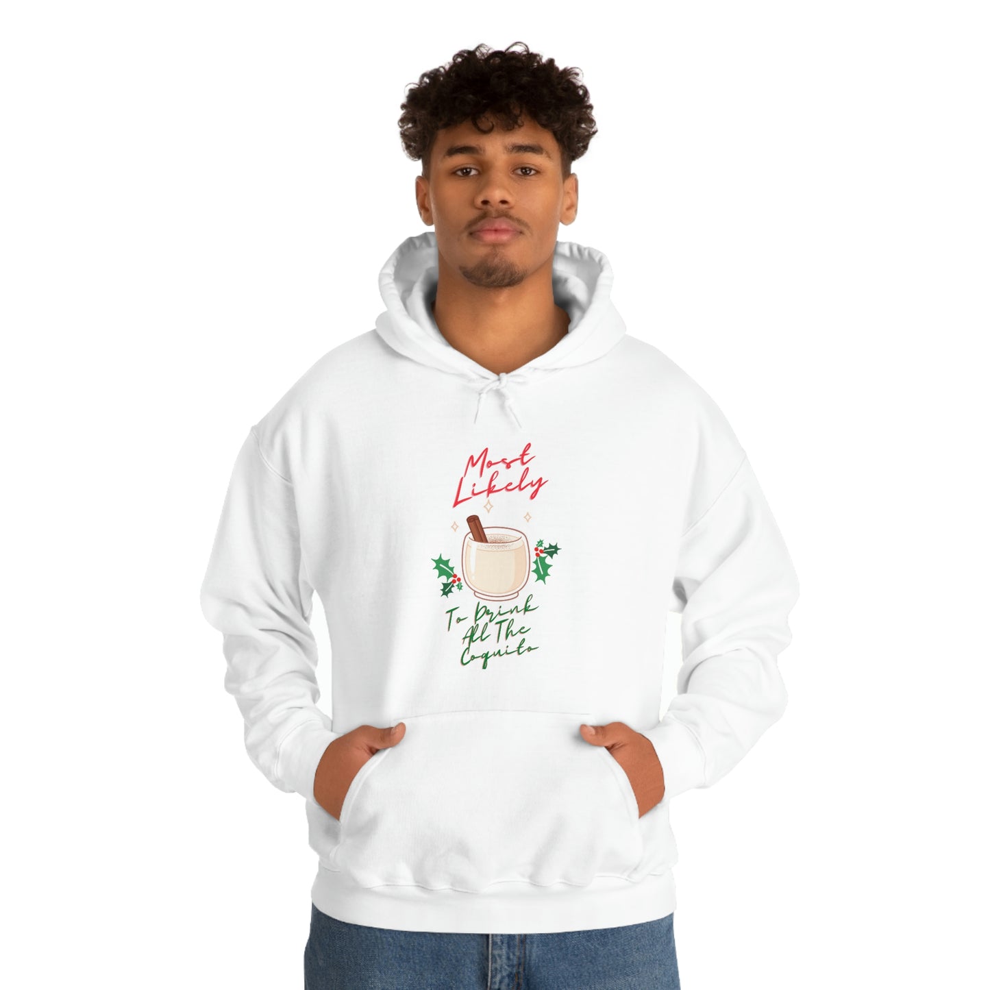 Most Likely To Drink All The Coquito - Unisex Heavy Blend Hooded Sweatshirt