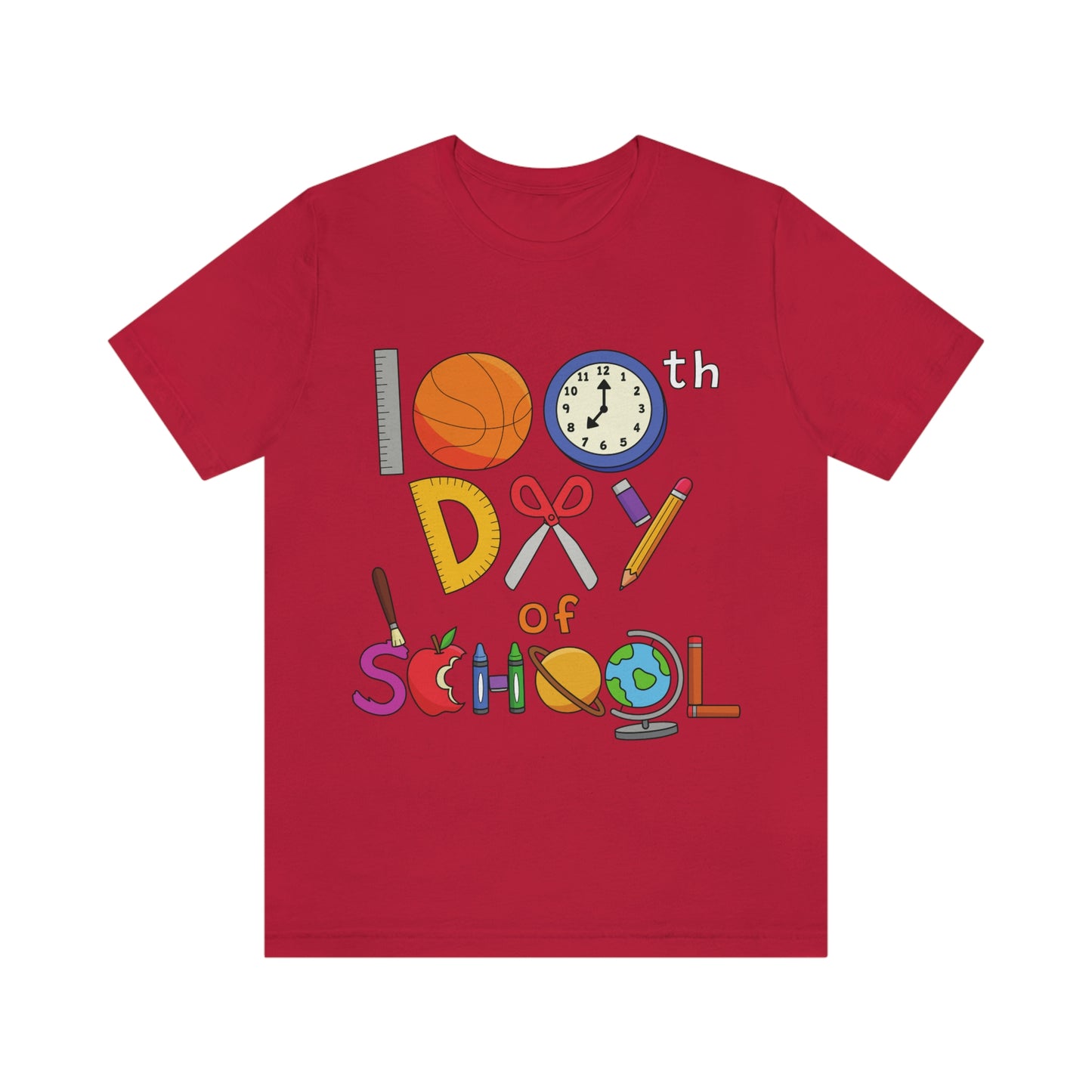 100th Day of School Teacher T- Shirt - Unisex Jersey Short Sleeve Tee